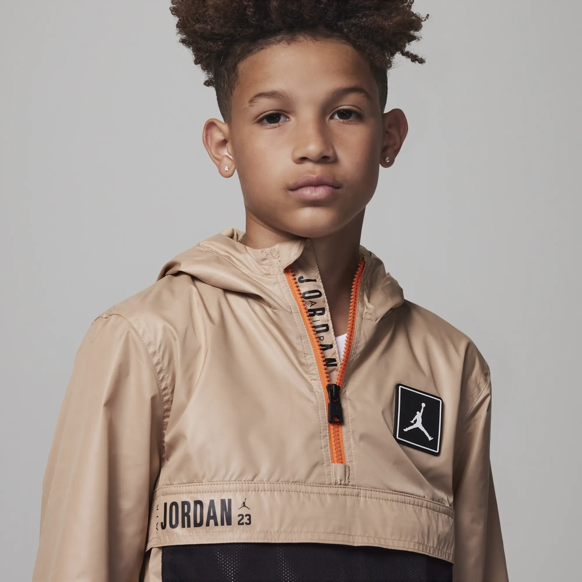 Nike Jordan Jordan Half-Zip Windbreaker Older Kids' Jacket - Brown