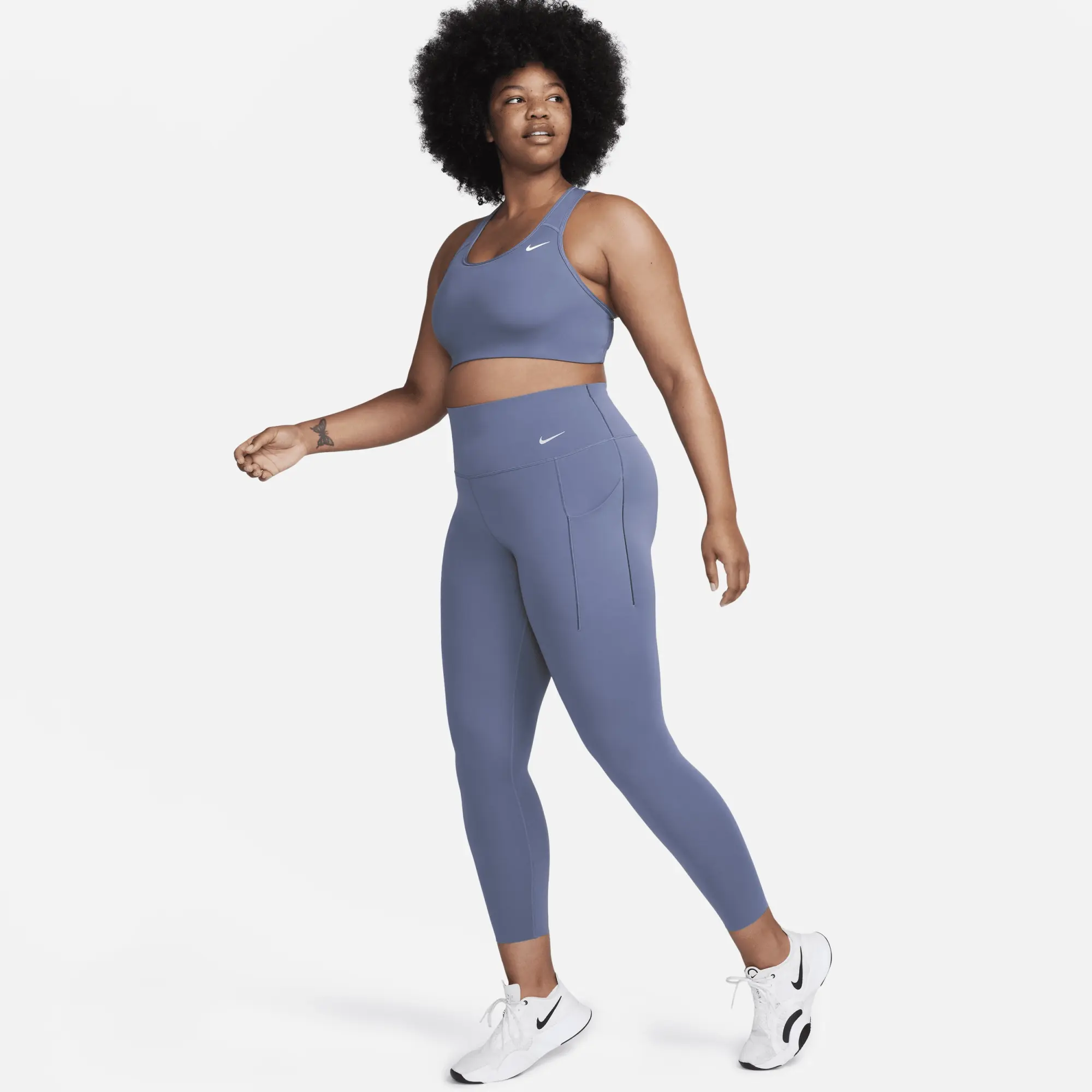 Nike Dri-FIT Universa Women's Medium-Support High-Waisted Leggings with Pockets - Blue