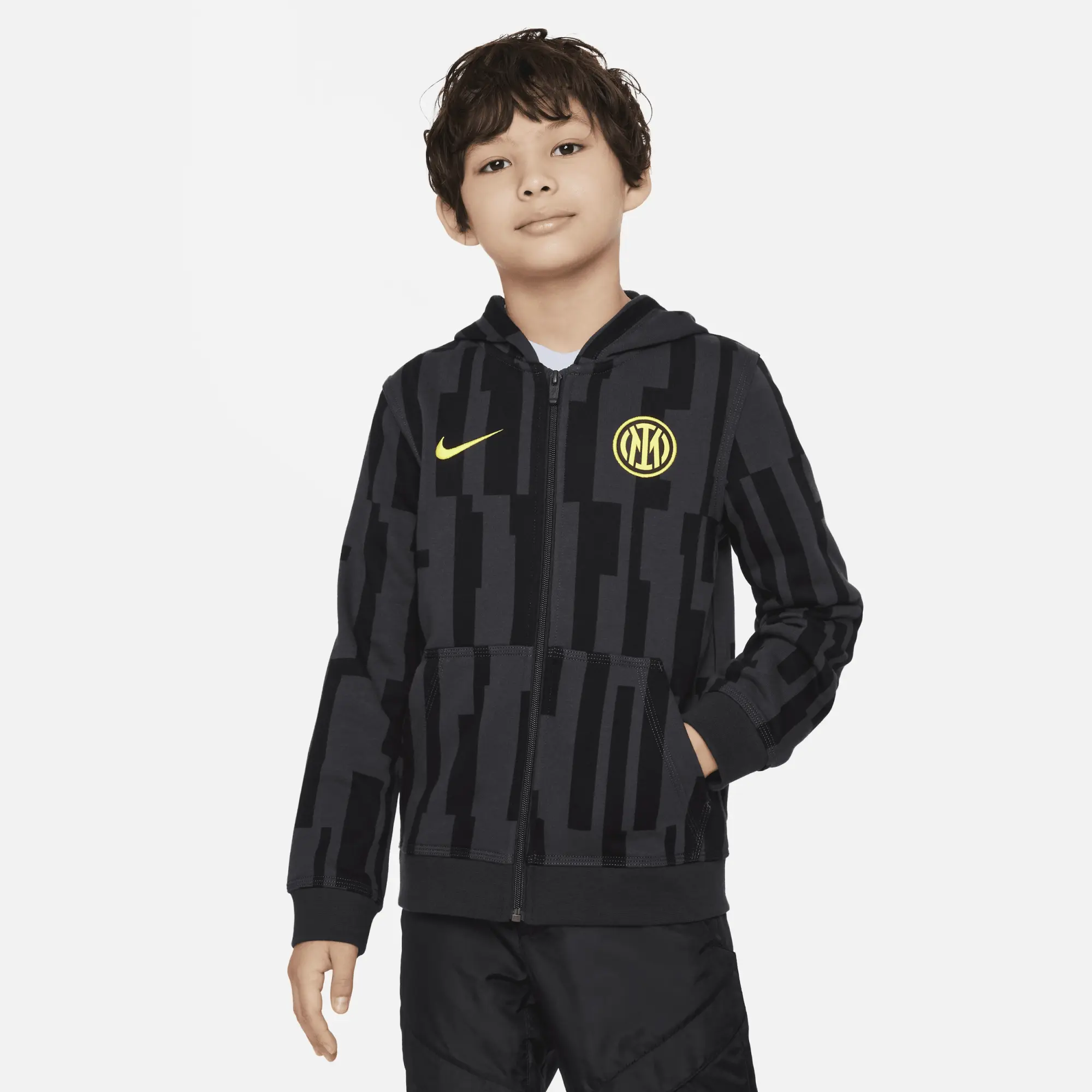 Nike Inter Milan Older Kids' (Boys') Full-Zip French Terry Hoodie - Black