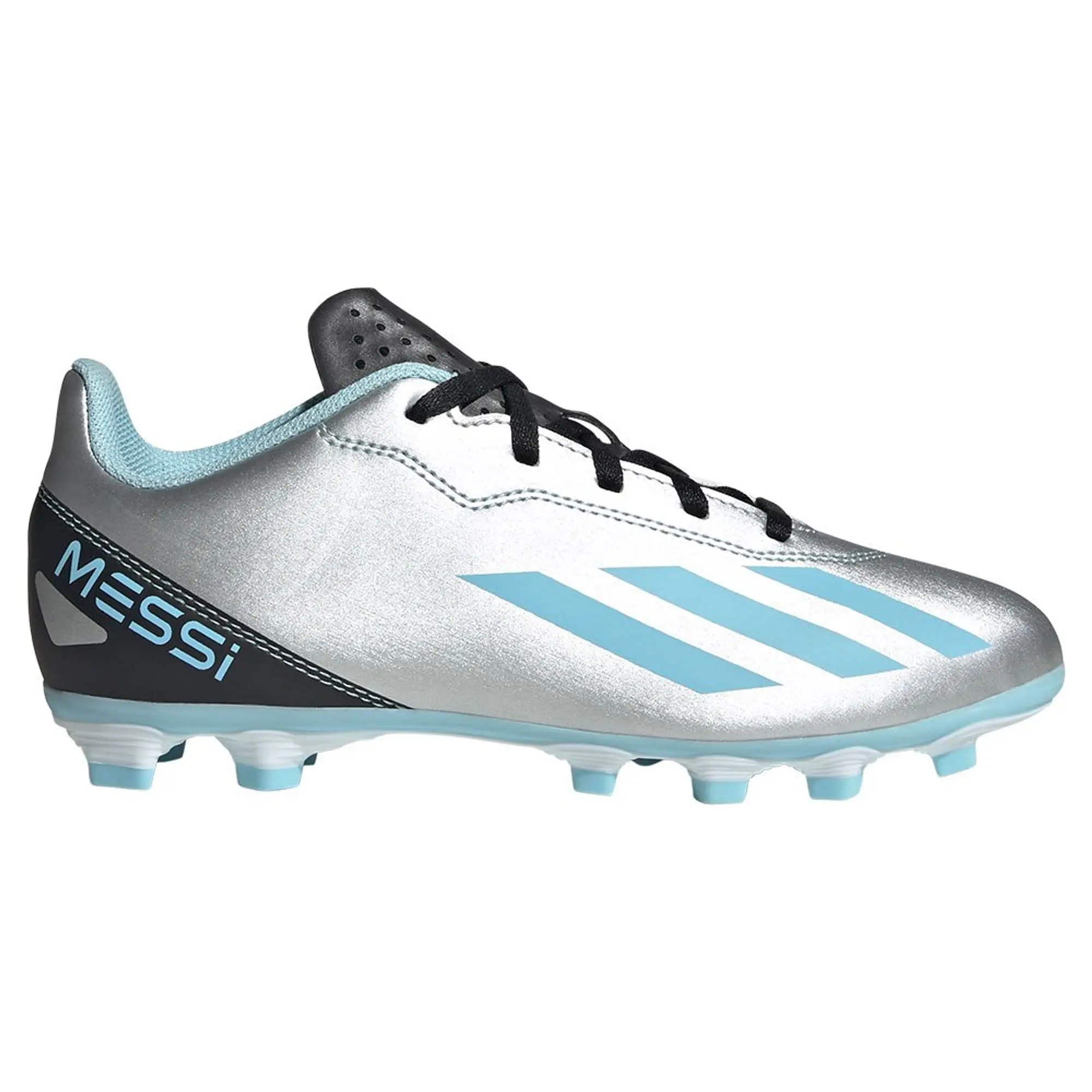 adidas X.4 Messi Crazy Fast Junior Firm Ground Football Boot, Silver