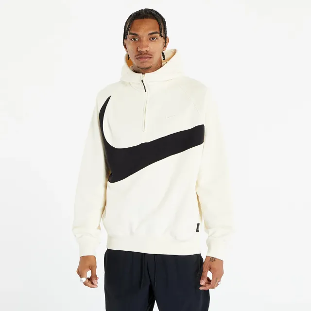 Nike Swoosh Men's 1/2-Zip Hoodie Coconut Milk/ Black/ Coconut Milk ...