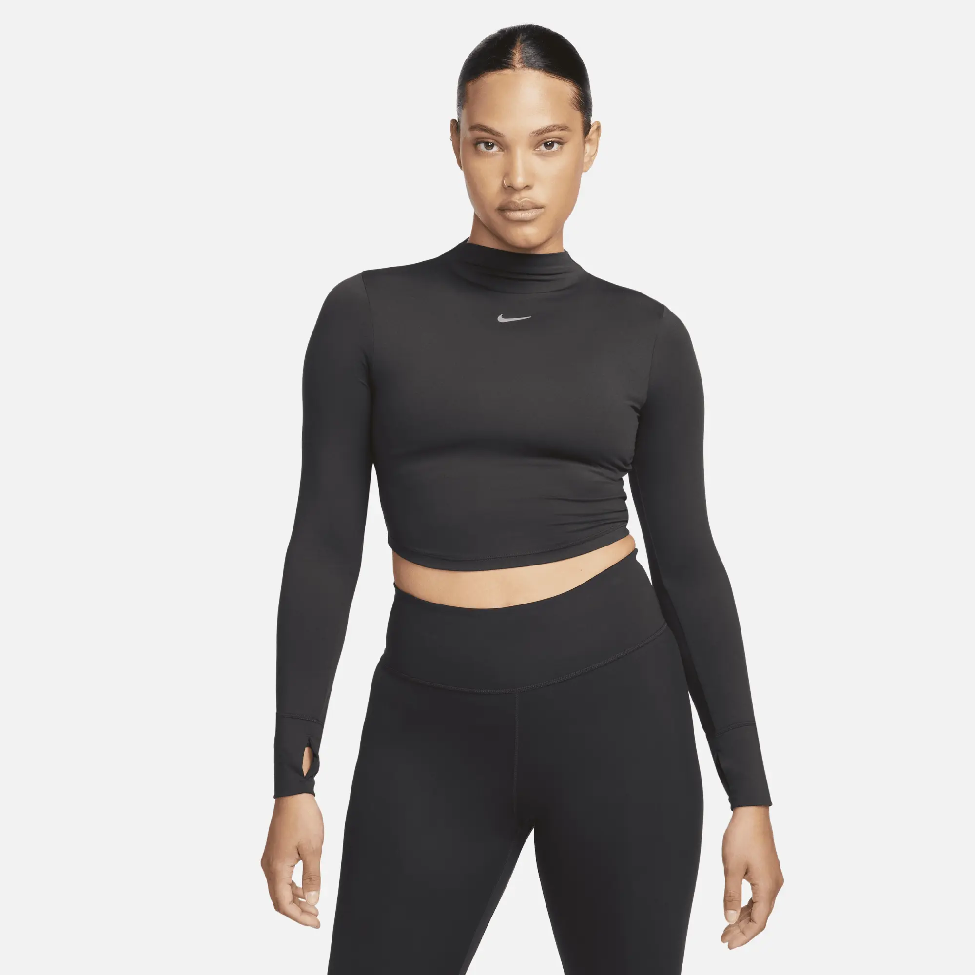 Nike Dri-FIT One Luxe Women's Long-Sleeve Cropped Top - Black