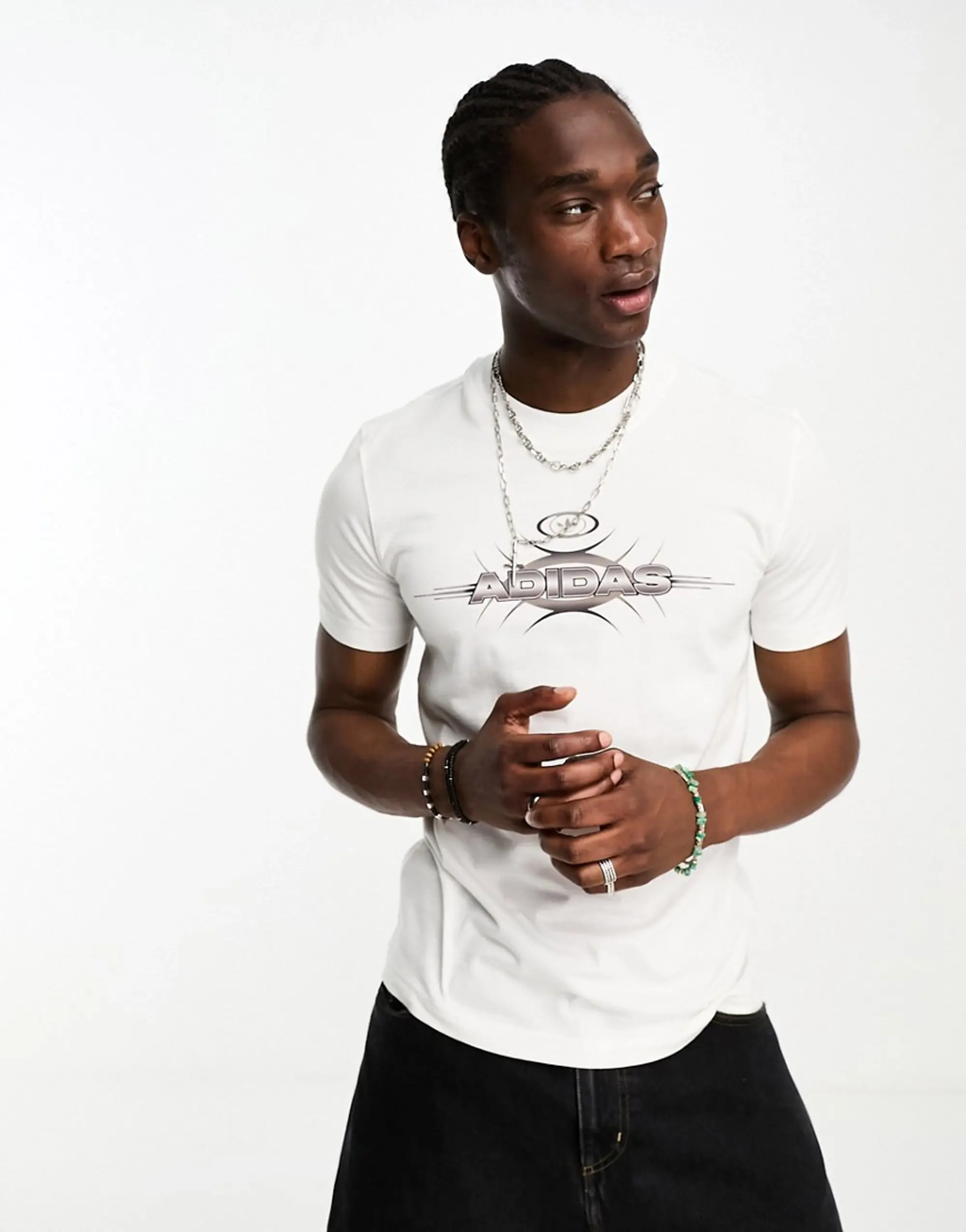 Adidas Originals Rekive Large Graphic T-Shirt In White | HZ0739 | FOOTY.COM