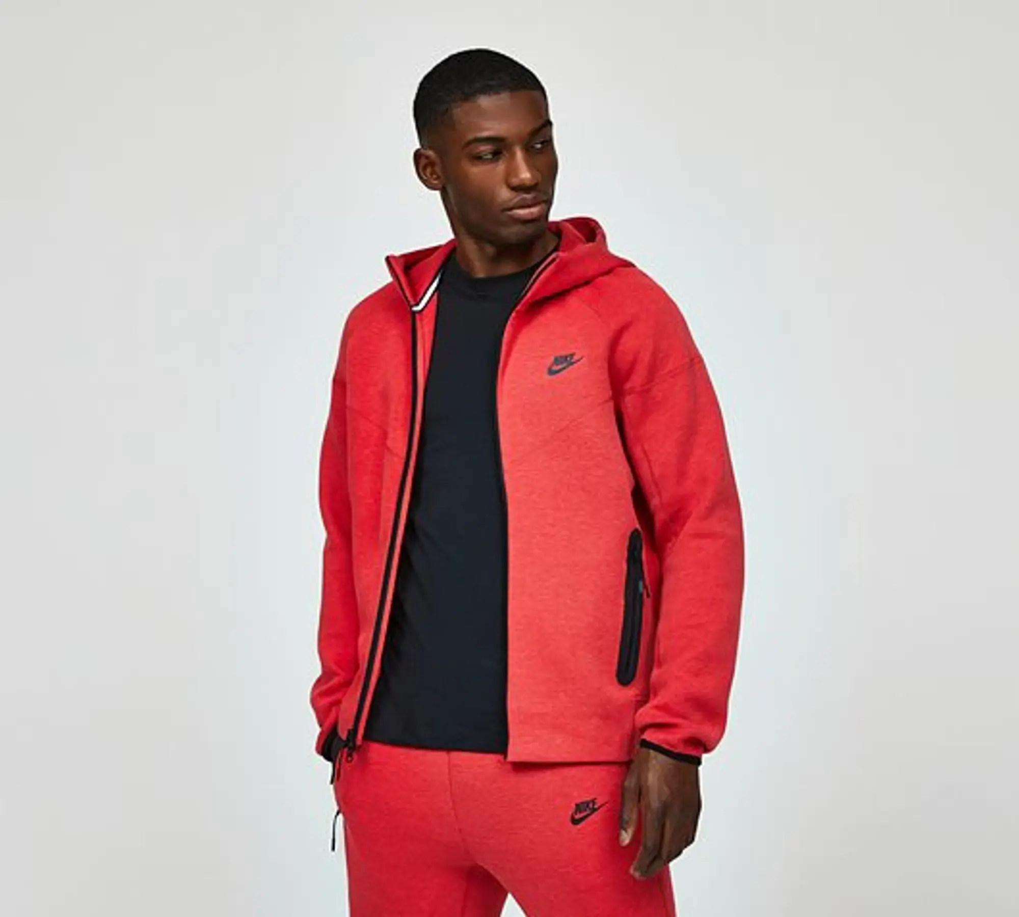 Nike Men's Tech Fleece Windrunner Full-Zip Hoodie Light University Red  Heather/Black • Price »