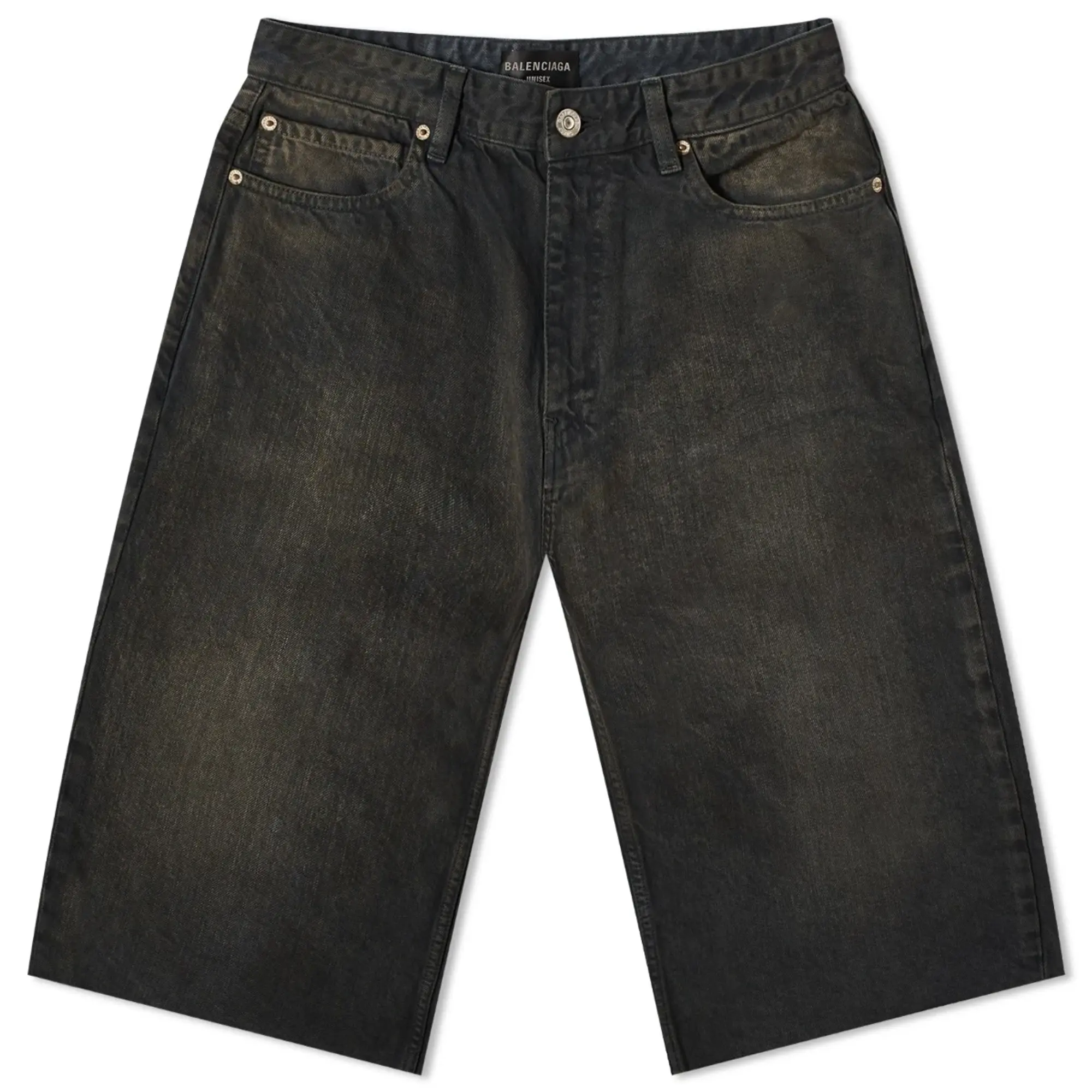 Balenciaga Men's Slim Denim Shorts Dark Brown | 753212-TOW53-2150 ...