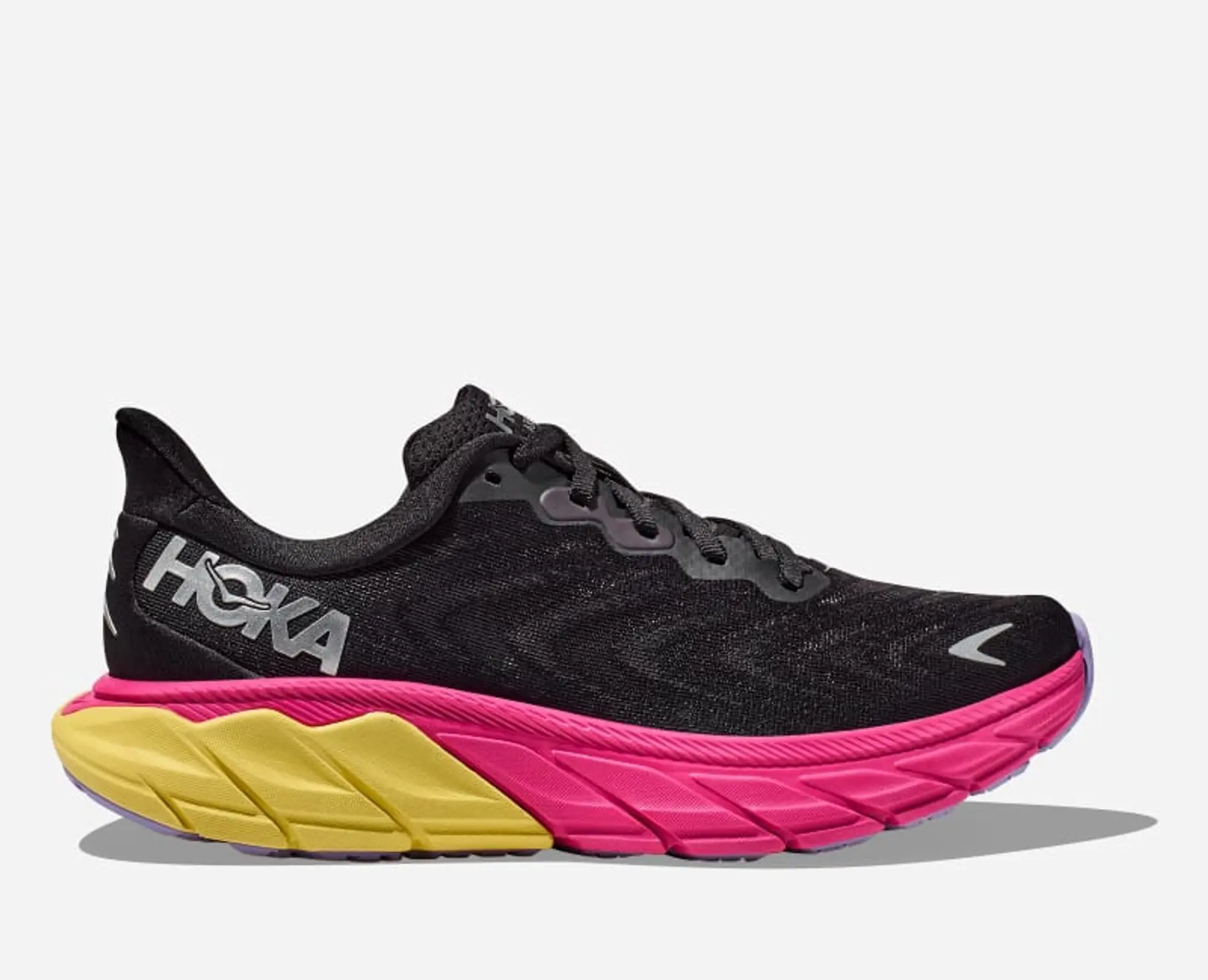 Hoka One One HOKA Women's Arahi 6 Running Shoes in Black/Pink Yarrow