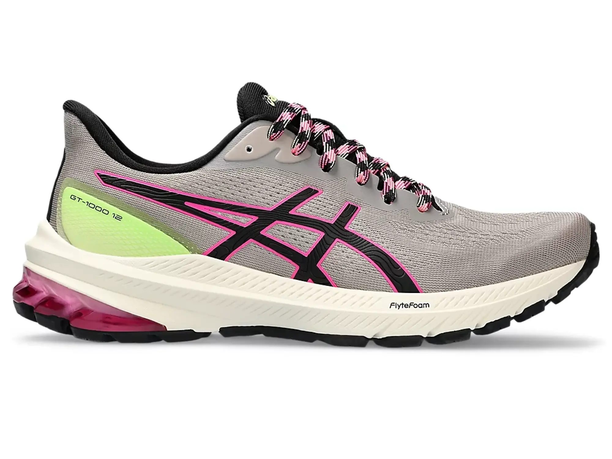Asics Gt-1000 12 Tr Trail Running Stability Trainers In Grey And Pink-Multi