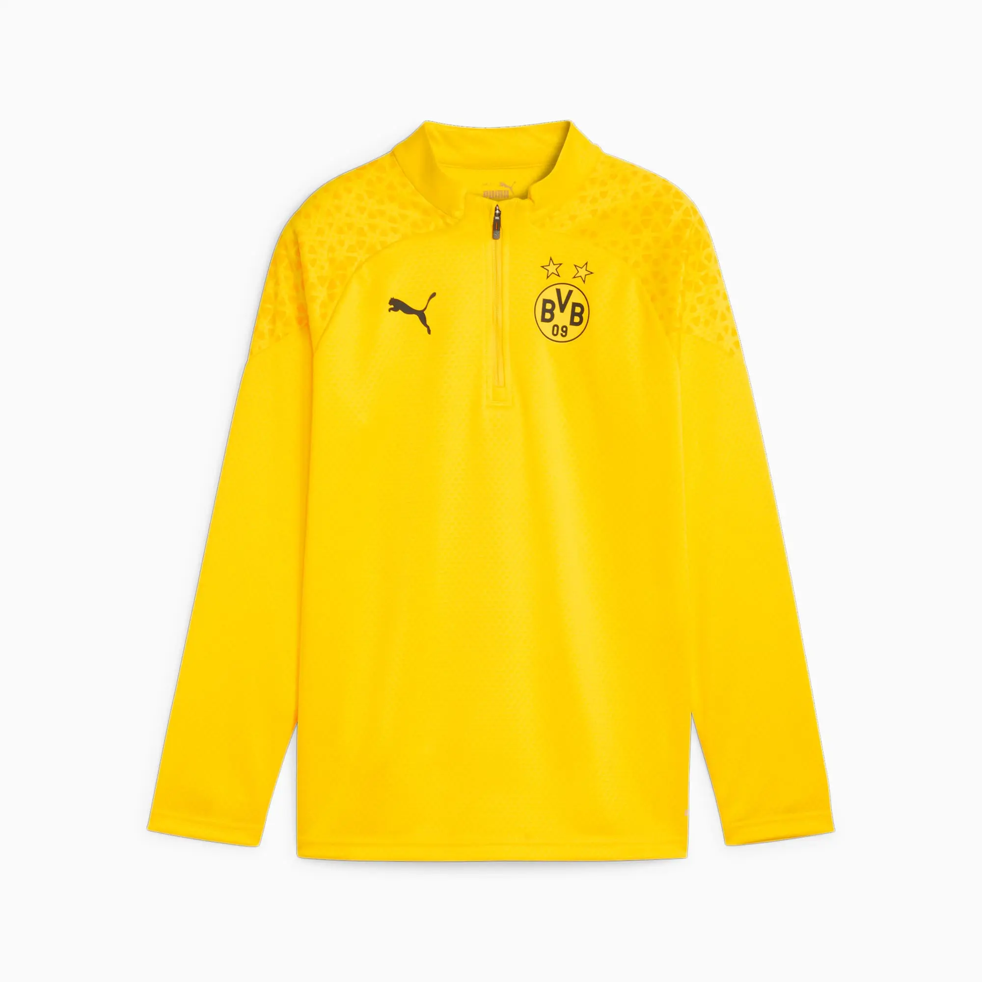 PUMA Borussia Dortmund Football Youth Quarter-Zip Training Top Shirt, Cyber Yellow/Black