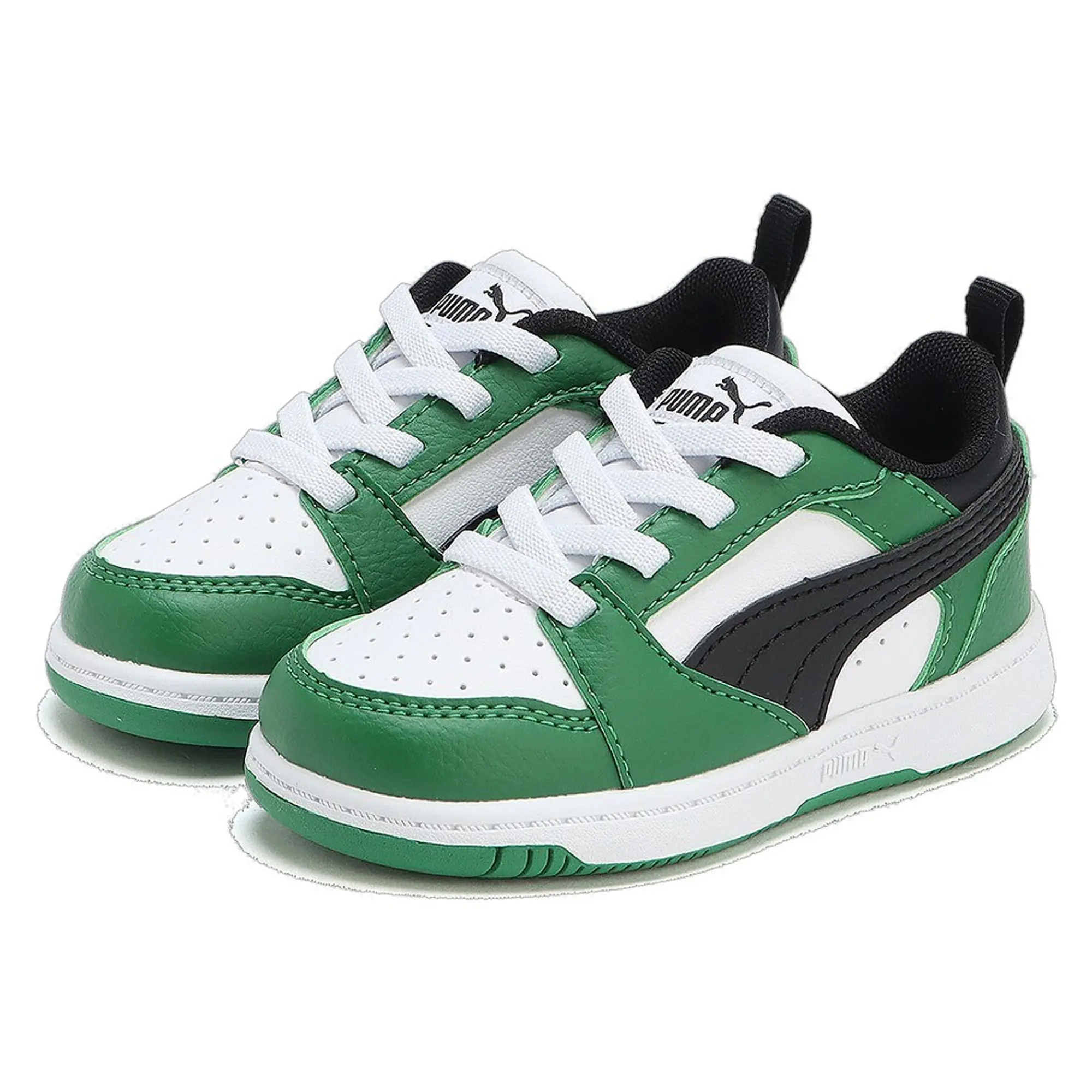 PUMA Rebound V6 Lo Toddlers' Sneakers, White/Black/Archive Green |  393835_05