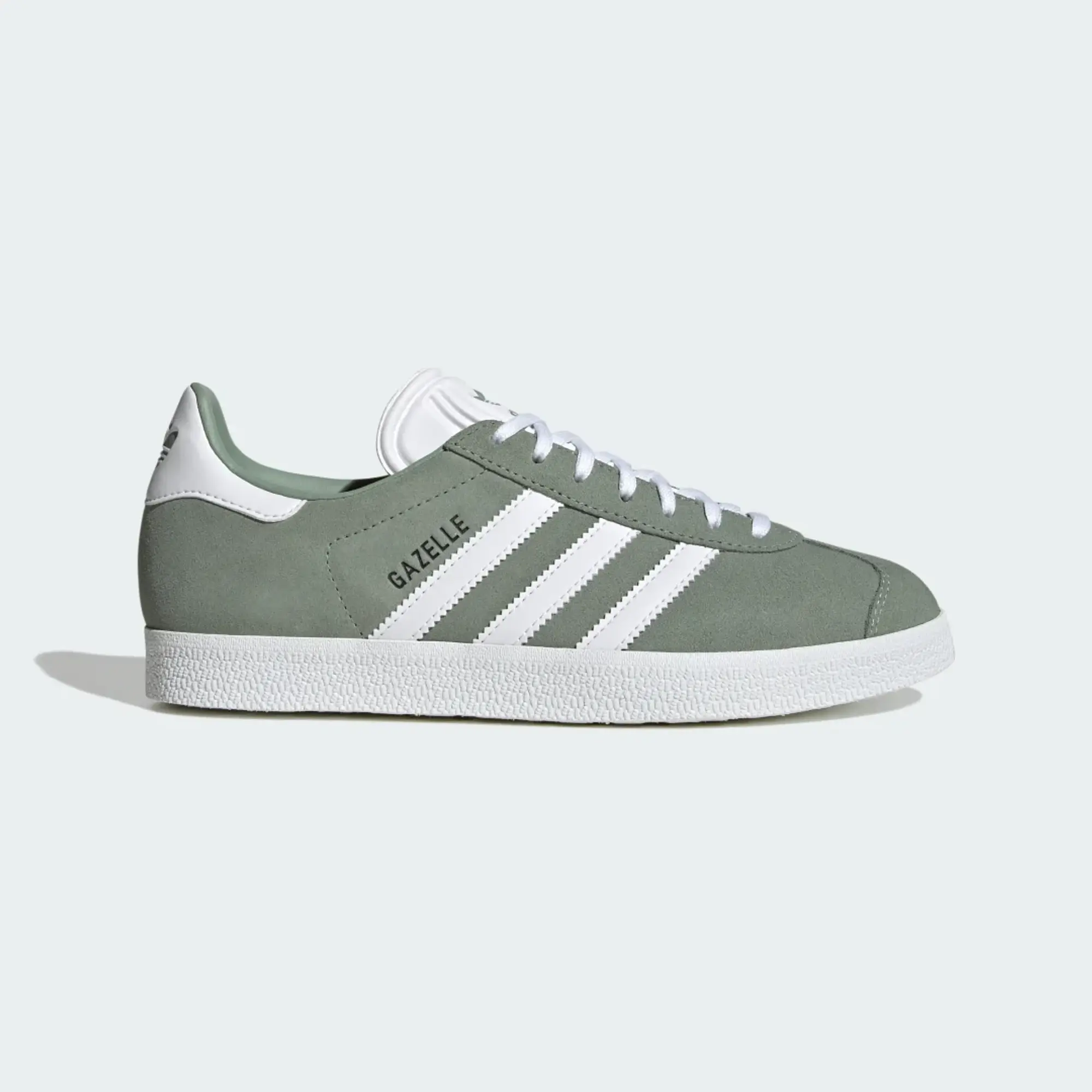Adidas Originals Gazelle Trainers In Silver Green/White