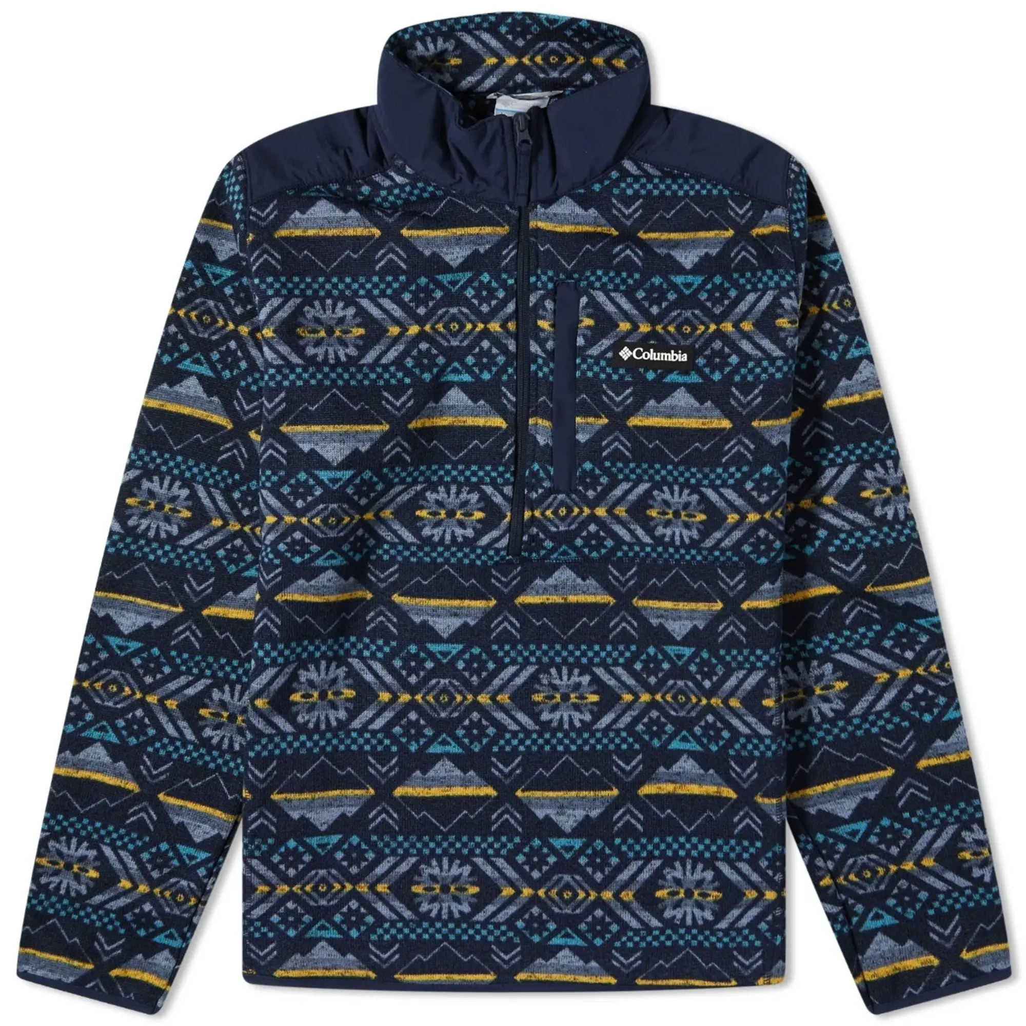 Columbia Men's Sweater Weather™ II Printed Half Zip Fleece Collegiate Navy  Checkered Peaks Print, 201346-465