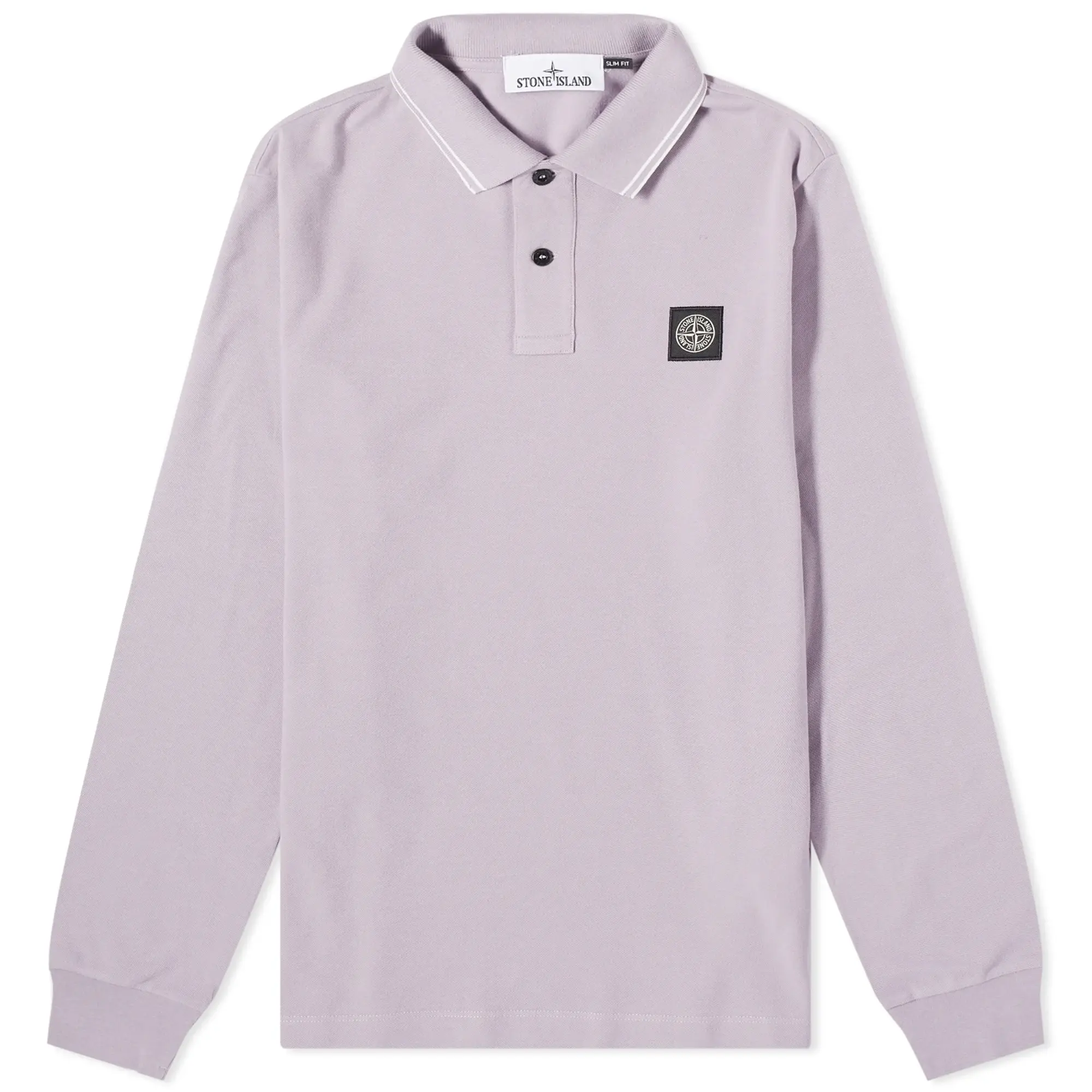 Stone Island Men's Long Sleeve Patch Polo Lavender