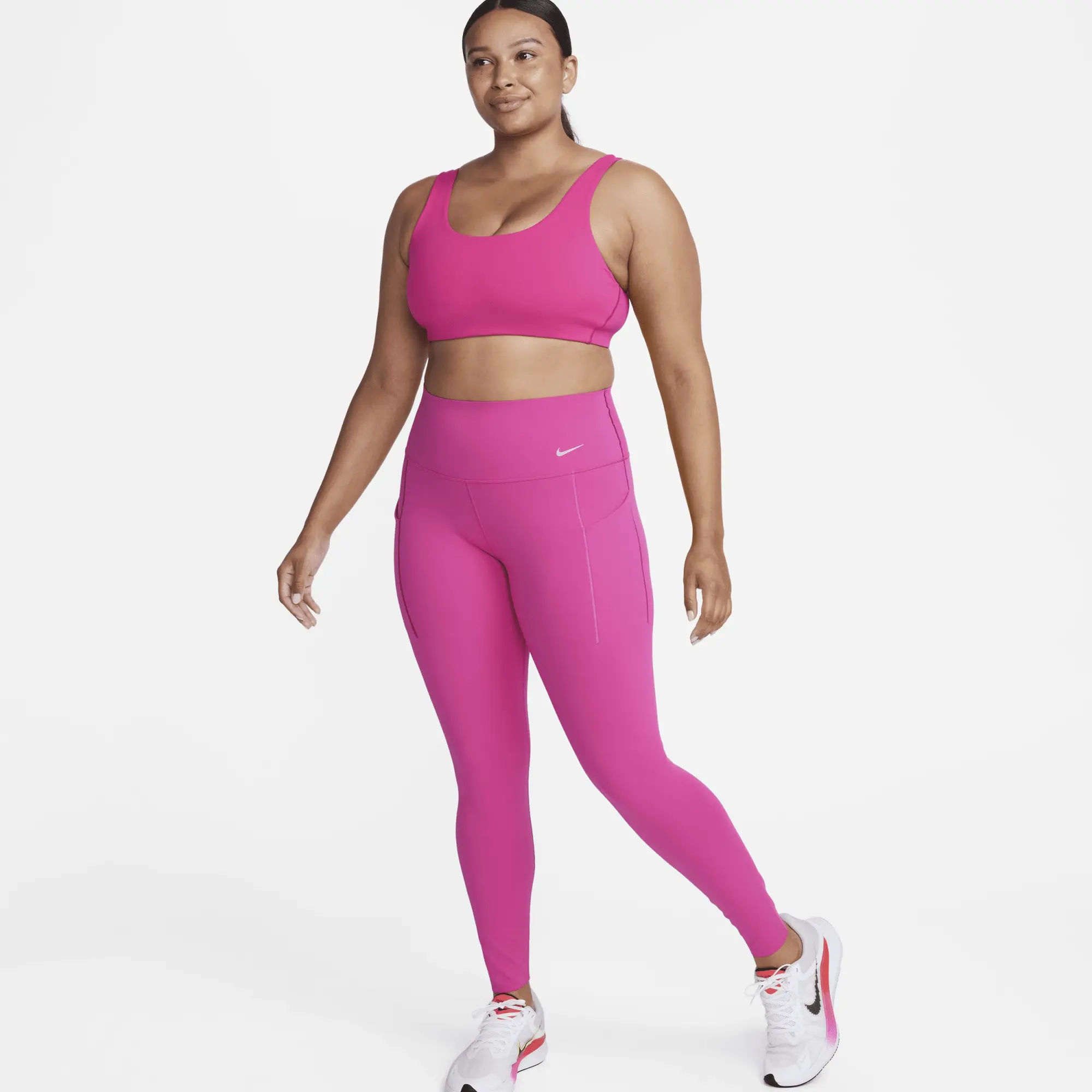 Nike Universa Women's Medium-Support High-Waisted Full-Length Leggings with  Pockets - Pink, DQ5996-615
