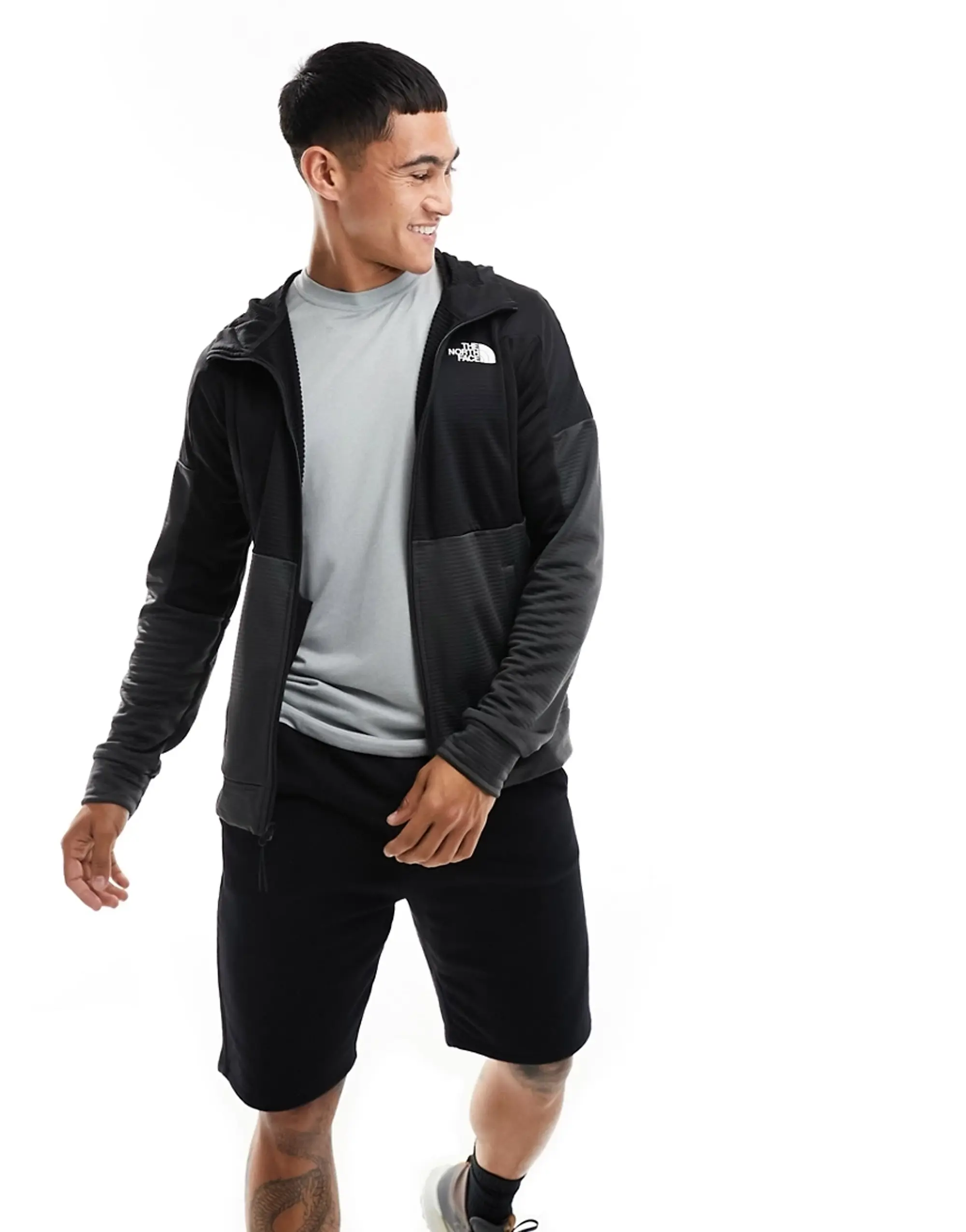The North Face Training Mountain Athletic Zip Up Fleece Hoodie In Black