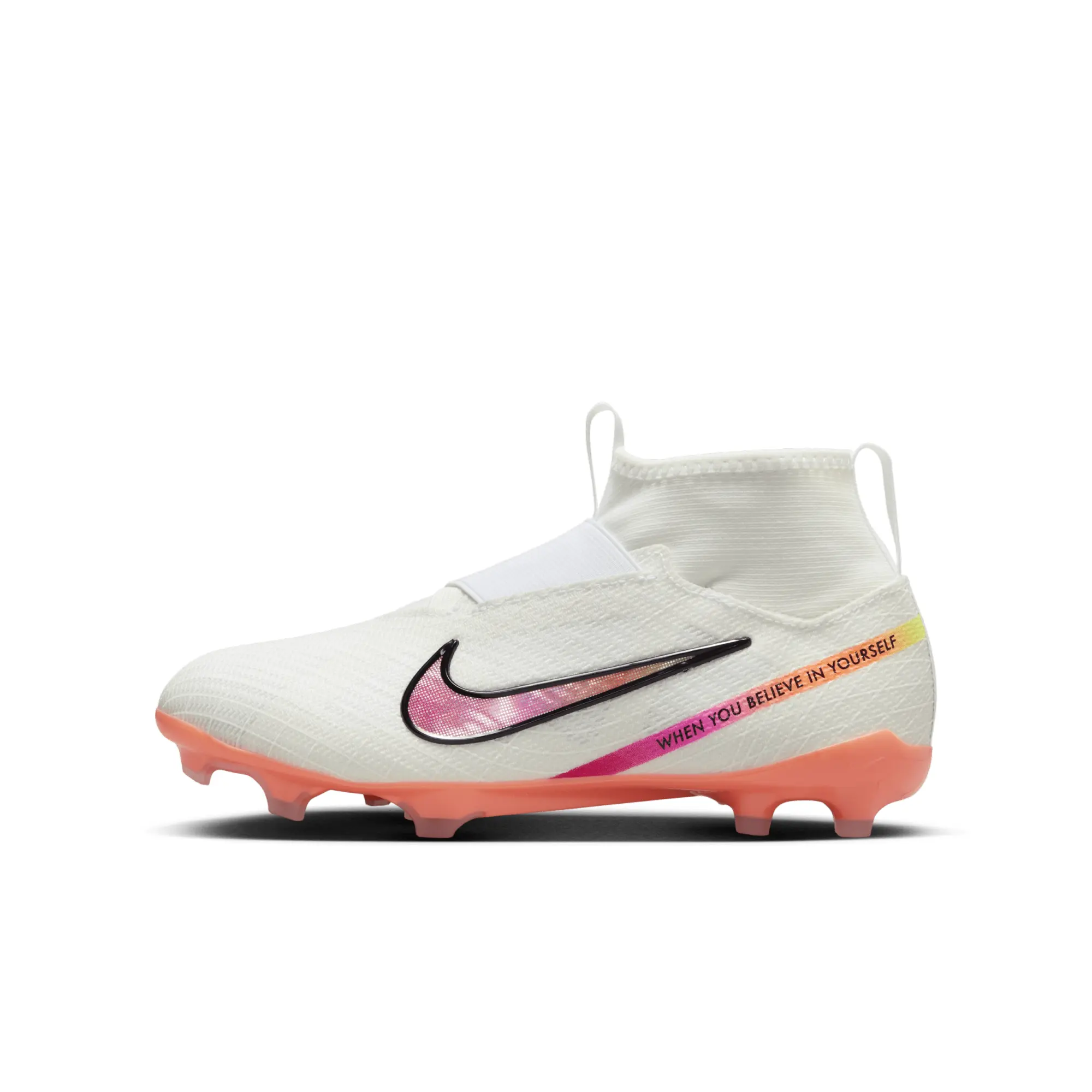Nike Jr. Mercurial Superfly 9 Pro 'Marcus Rashford' Younger/Older Kids' Firm-Ground Football Boot - White