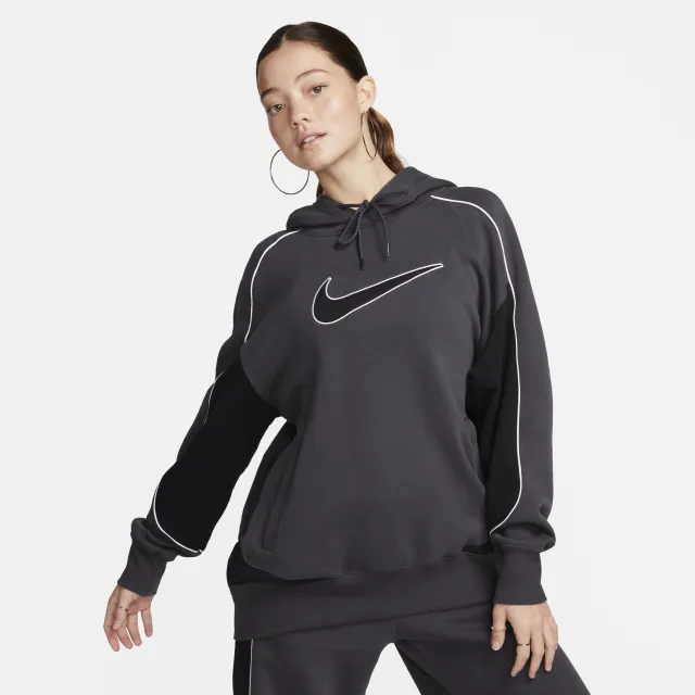 Nike Sportswear Women's Oversized Fleece Pullover Hoodie - Grey ...