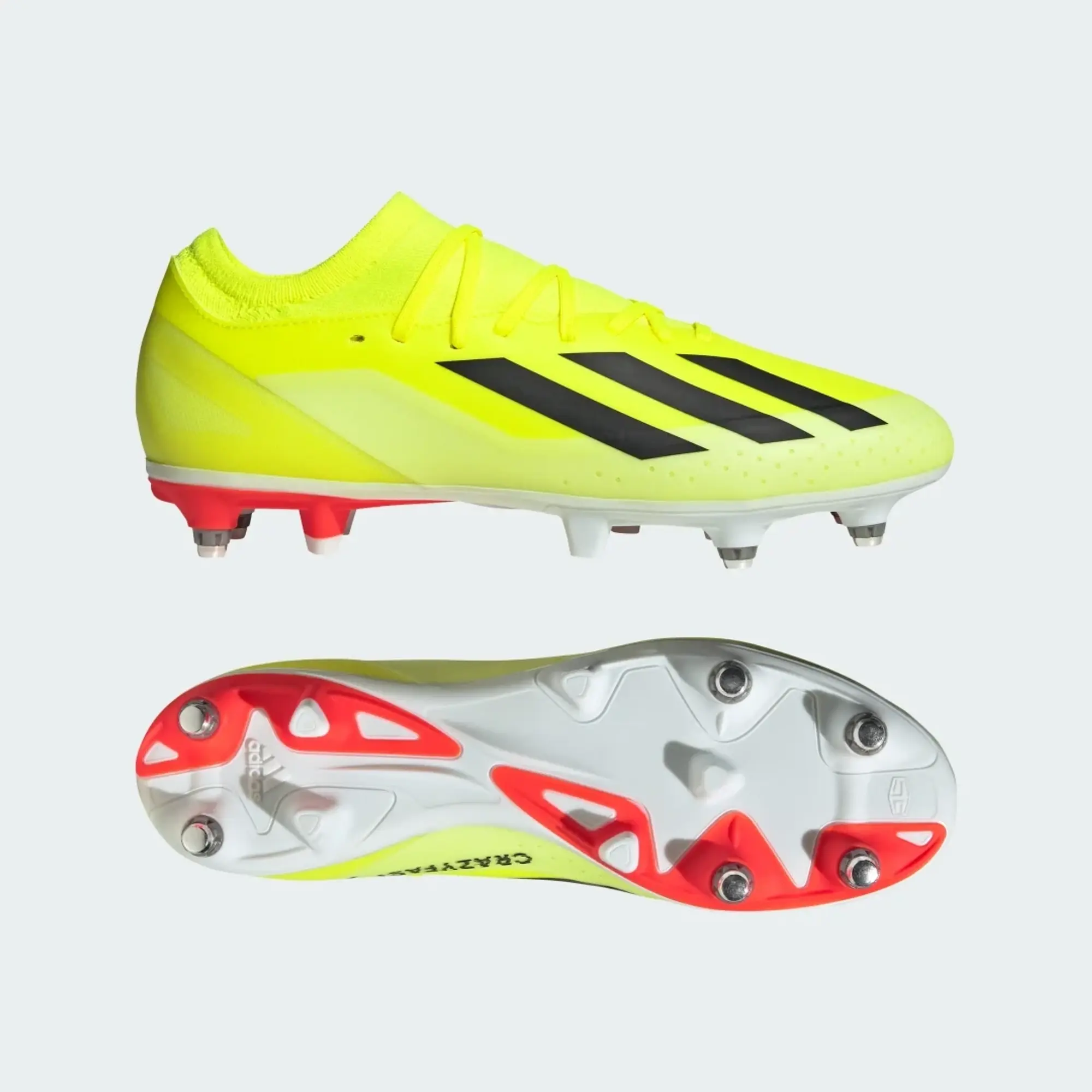 adidas Men's X Crazyfast League Soft Ground Football Boots - Yellow/Black/White, Black/White