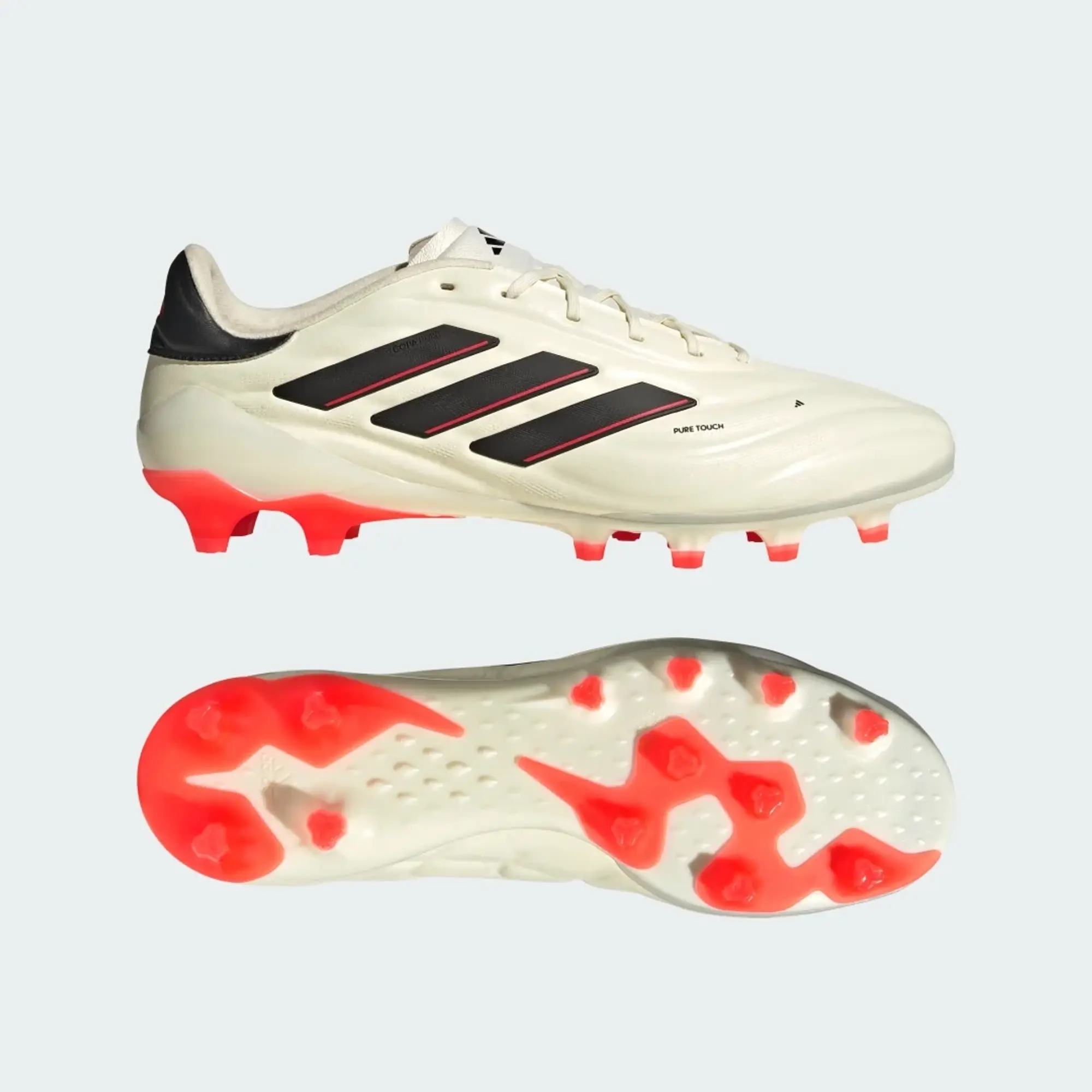 adidas Copa Pure II Elite Artificial Grass Boots - Ivory / Core Black / Solar Red