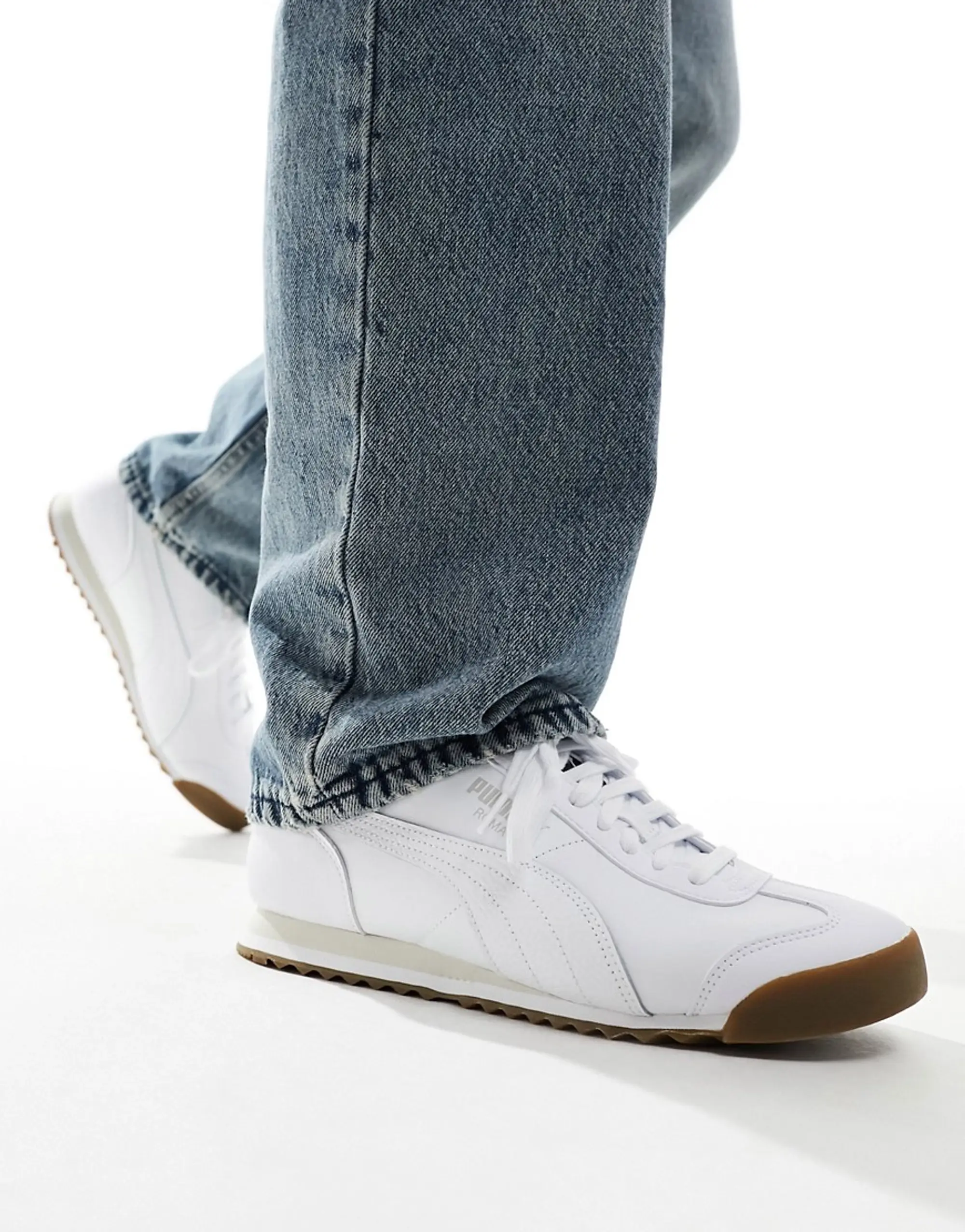 Puma Roma Leather Trainers In White