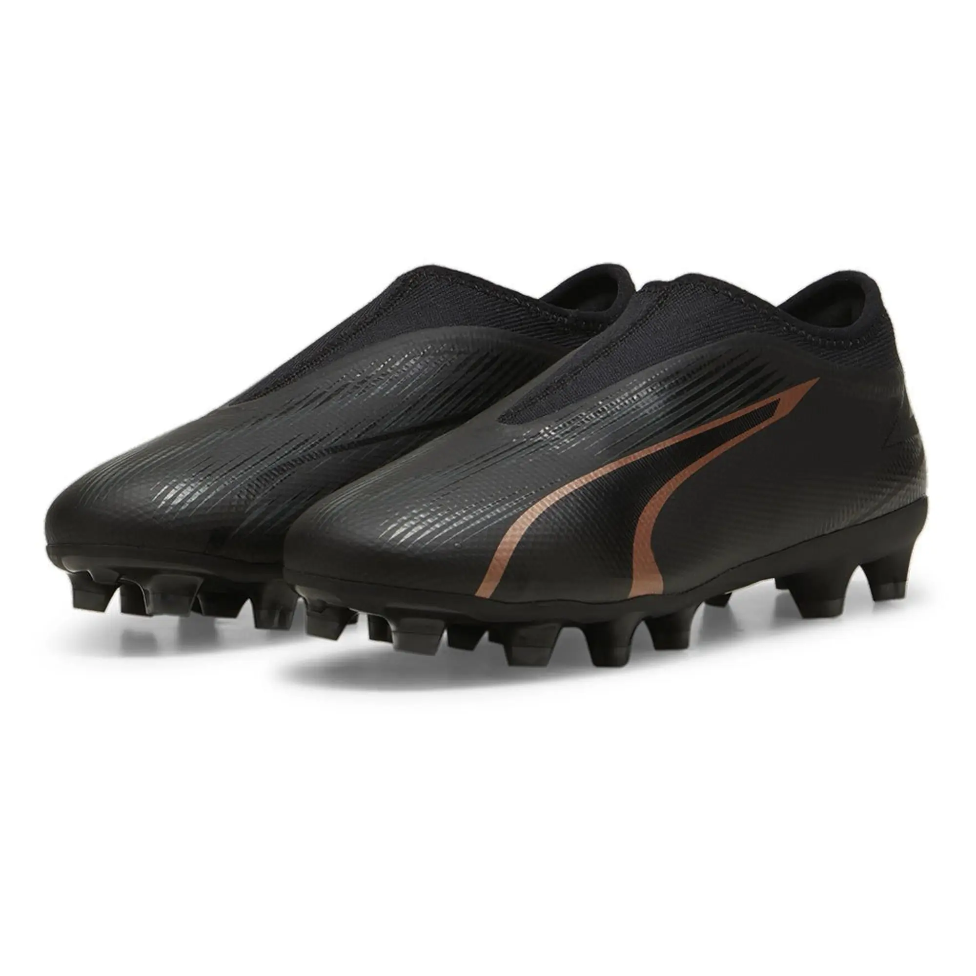 PUMA Ultra Match FG/AG Laceless Youth Football Boots, Black/Copper Rose