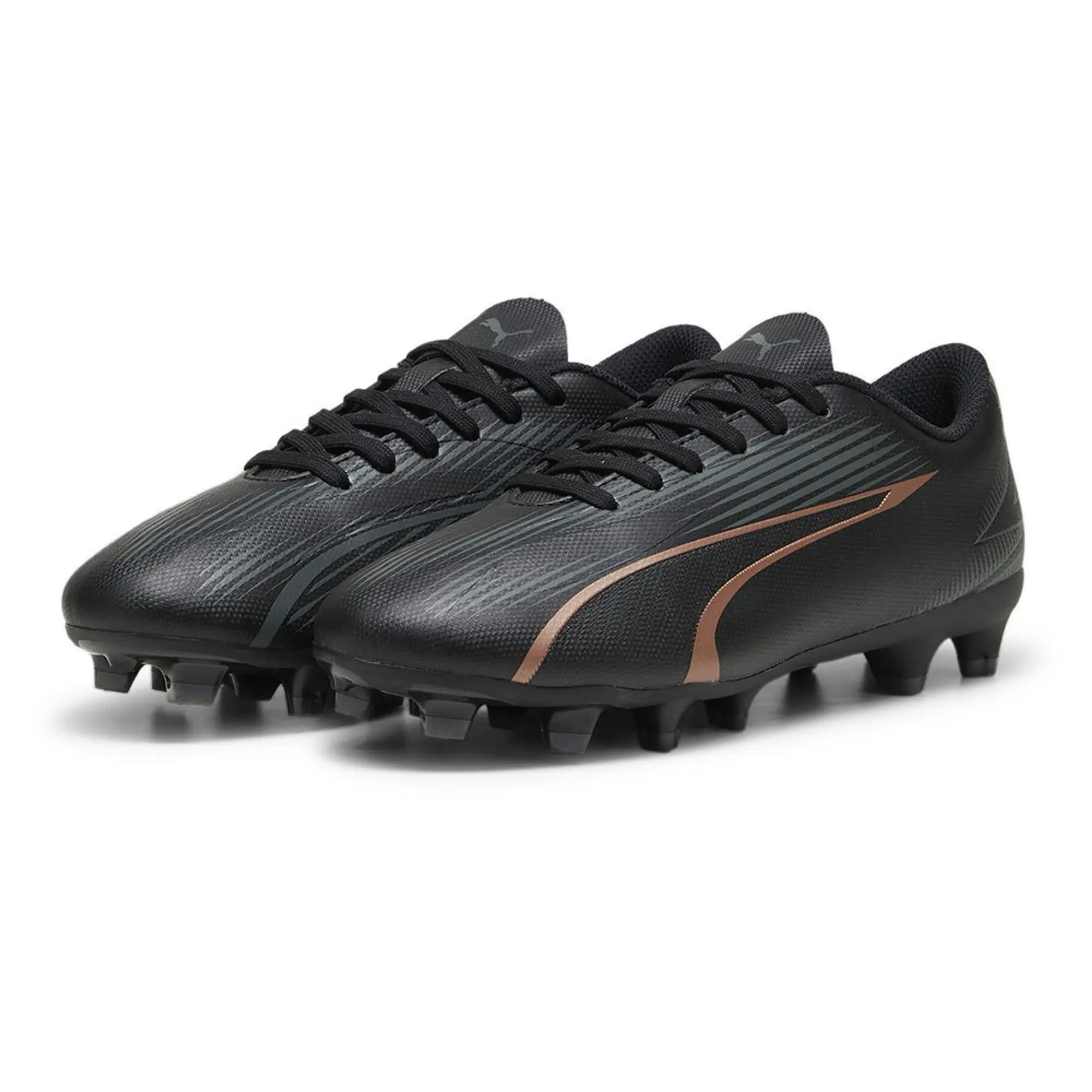 PUMA Ultra Play FG/AG Youth Football Boots, Black/Copper Rose