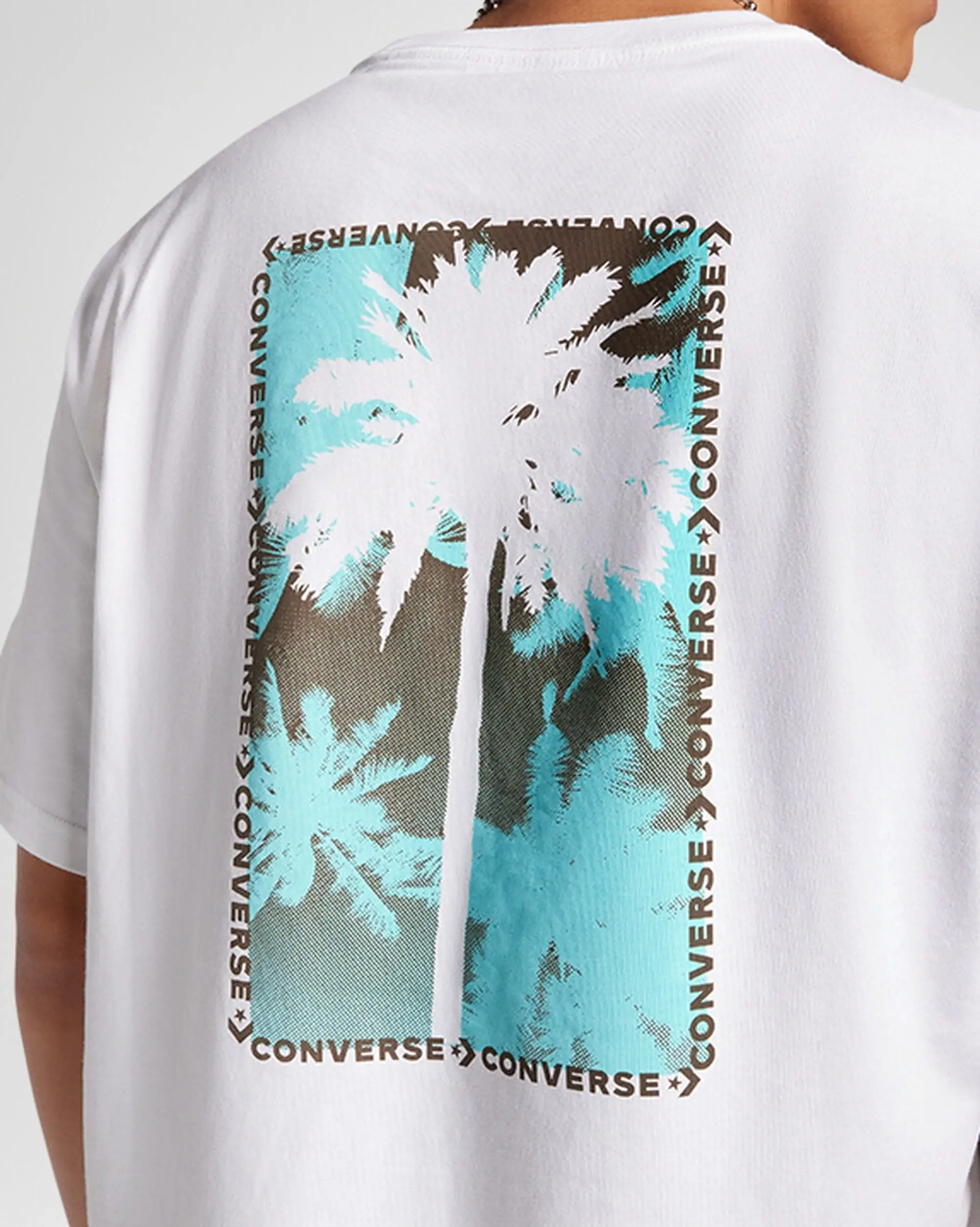 Converse Palm Tree T Shirt White 10026419 A02 FOOTY.COM