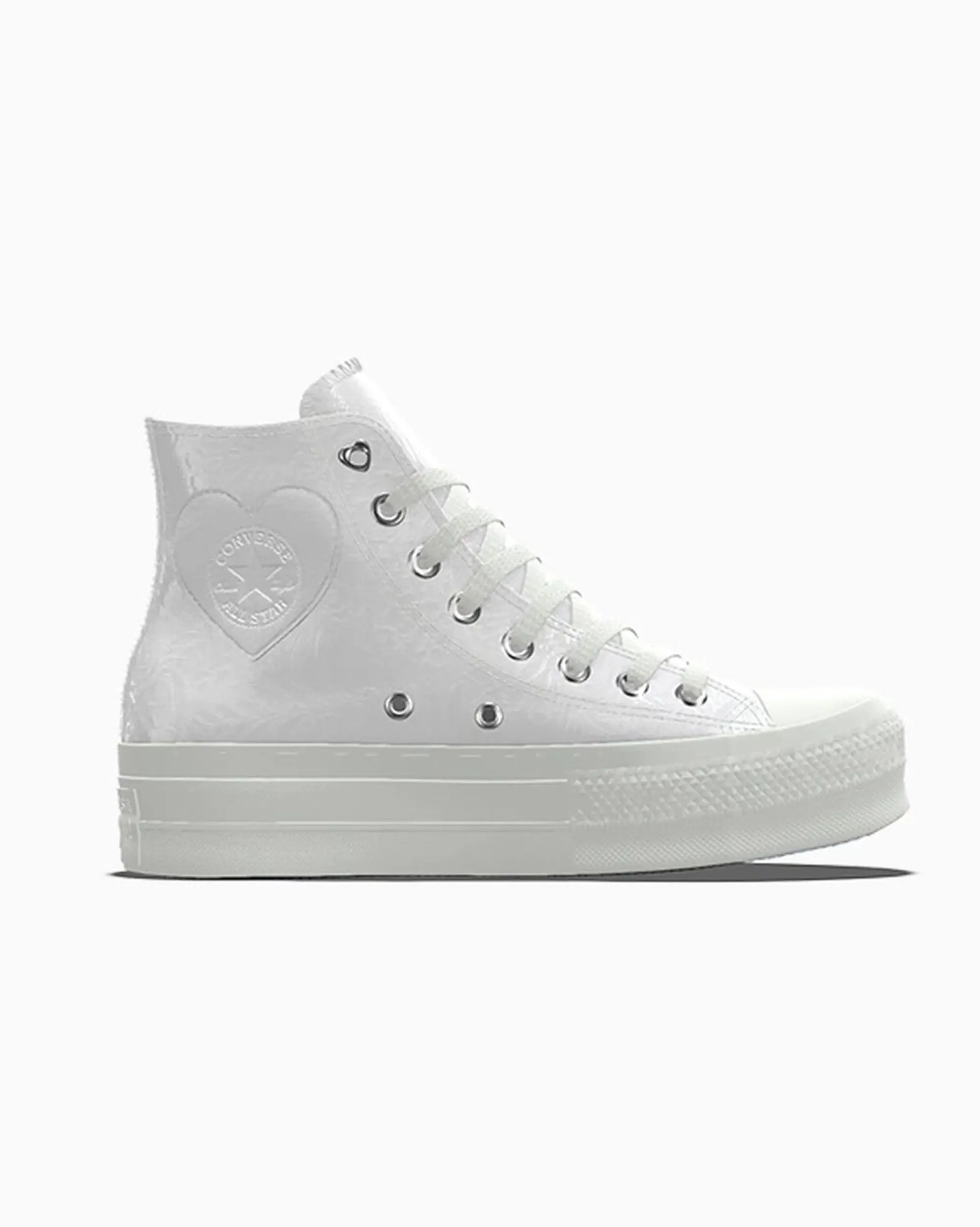 Converse Custom Chuck Taylor All Star Lift Platform Premium Wedding By You - White