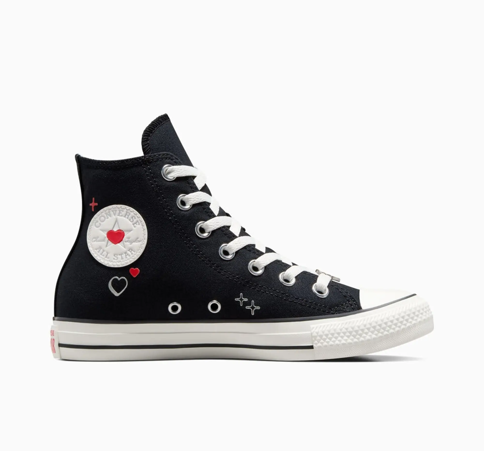 Converse Chuck Taylor All Star Hi Heart Trainers In Black - Black