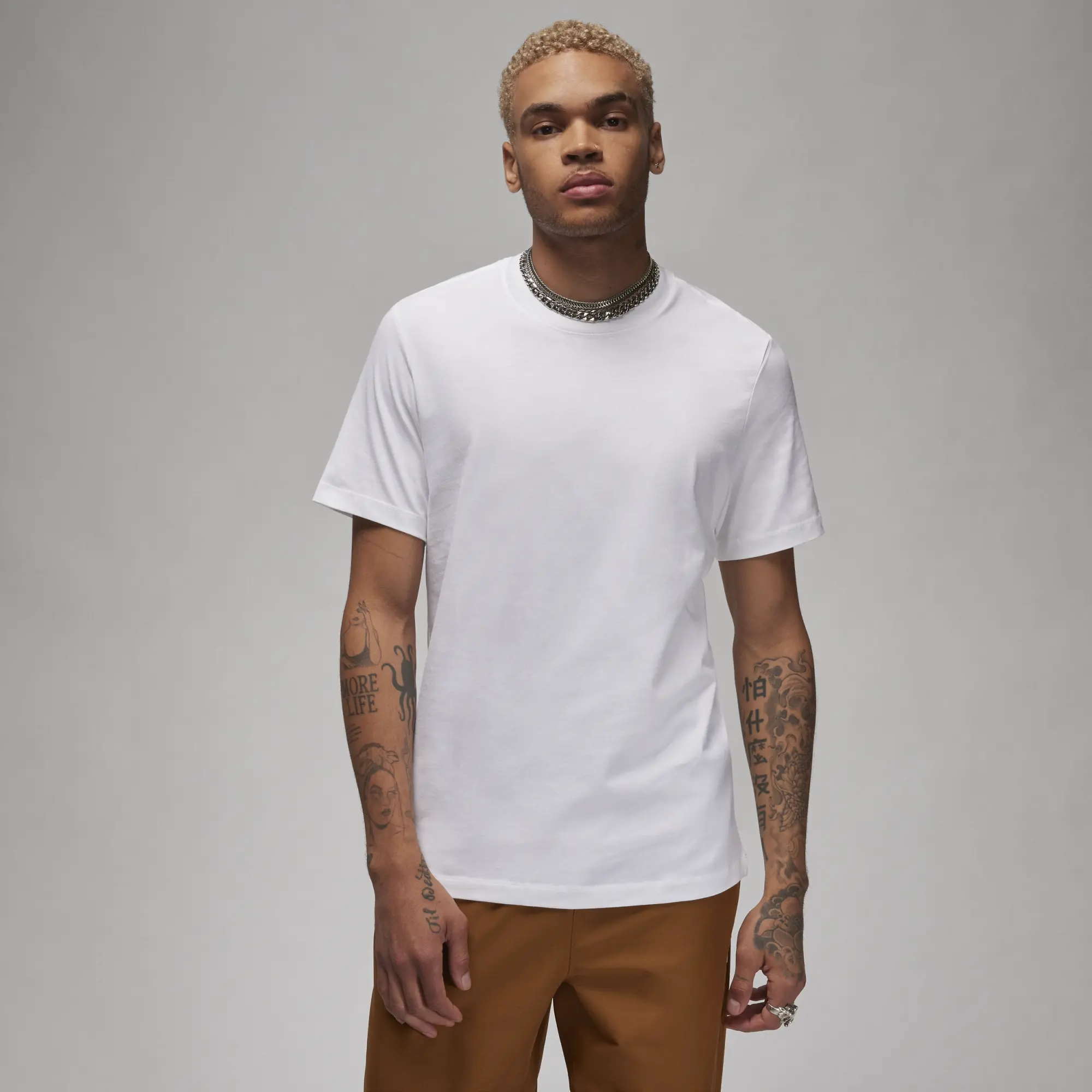 Nike Jordan Men's Short-Sleeve T-Shirt - White - Cotton
