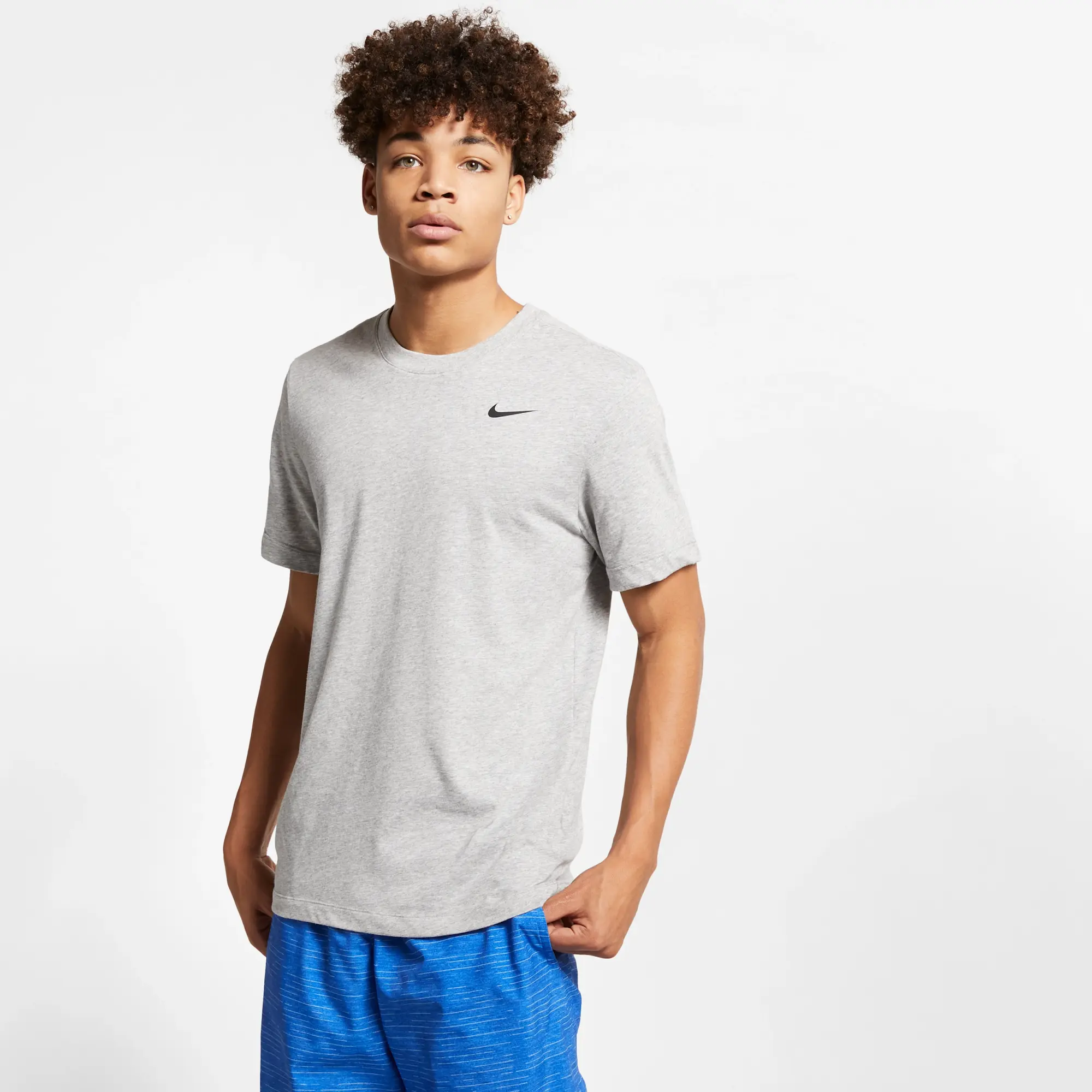 Nike Dri-FIT Men's Fitness T-Shirt - Grey - Cotton/Polyester