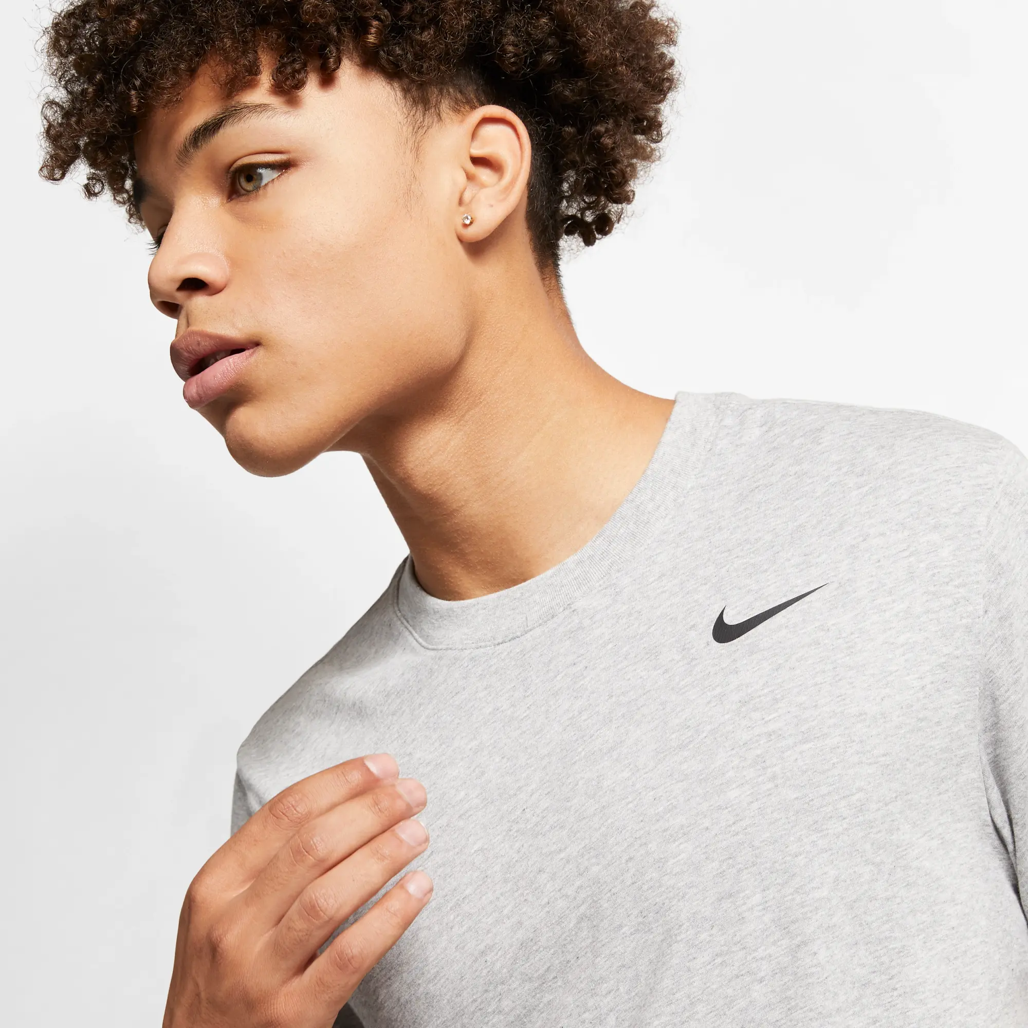 Nike Dri-FIT Men's Fitness T-Shirt - Grey - Cotton/Polyester