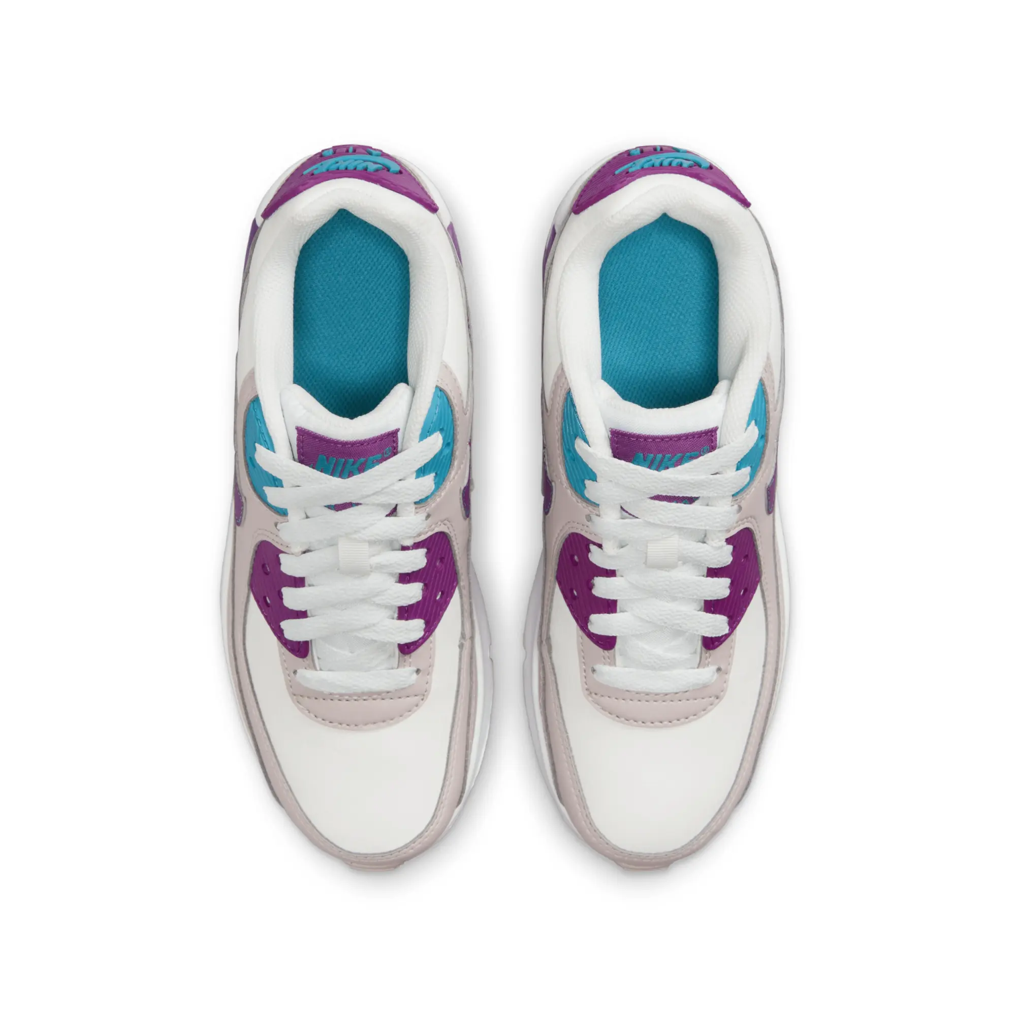 Nike white & purple air max 90 Youth trainers