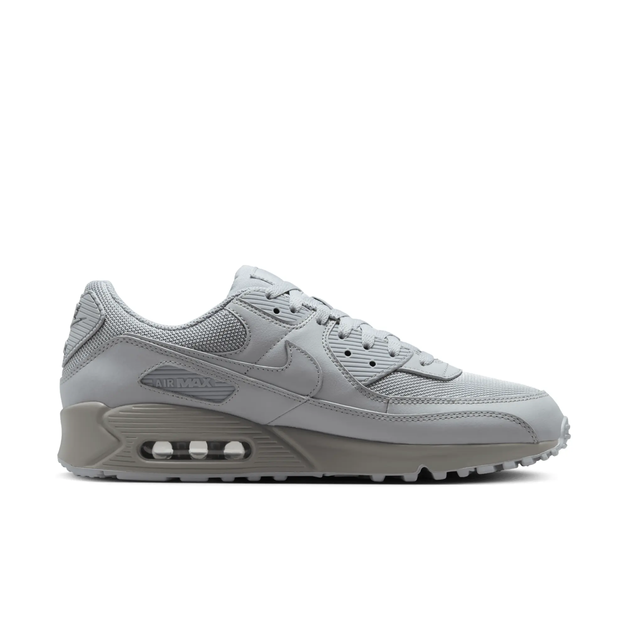 Nike Air Max 90 Trainer - Wolf Grey / Wolf Grey - Size 7 - Grey