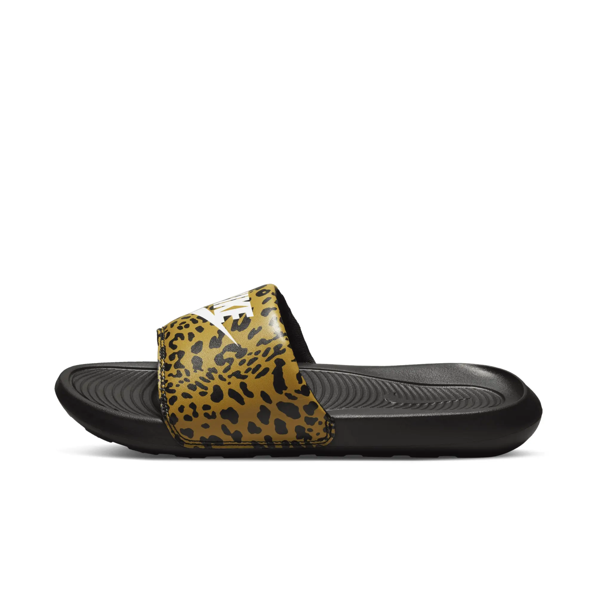 Nike Victori Slide In Brown Leopard Print