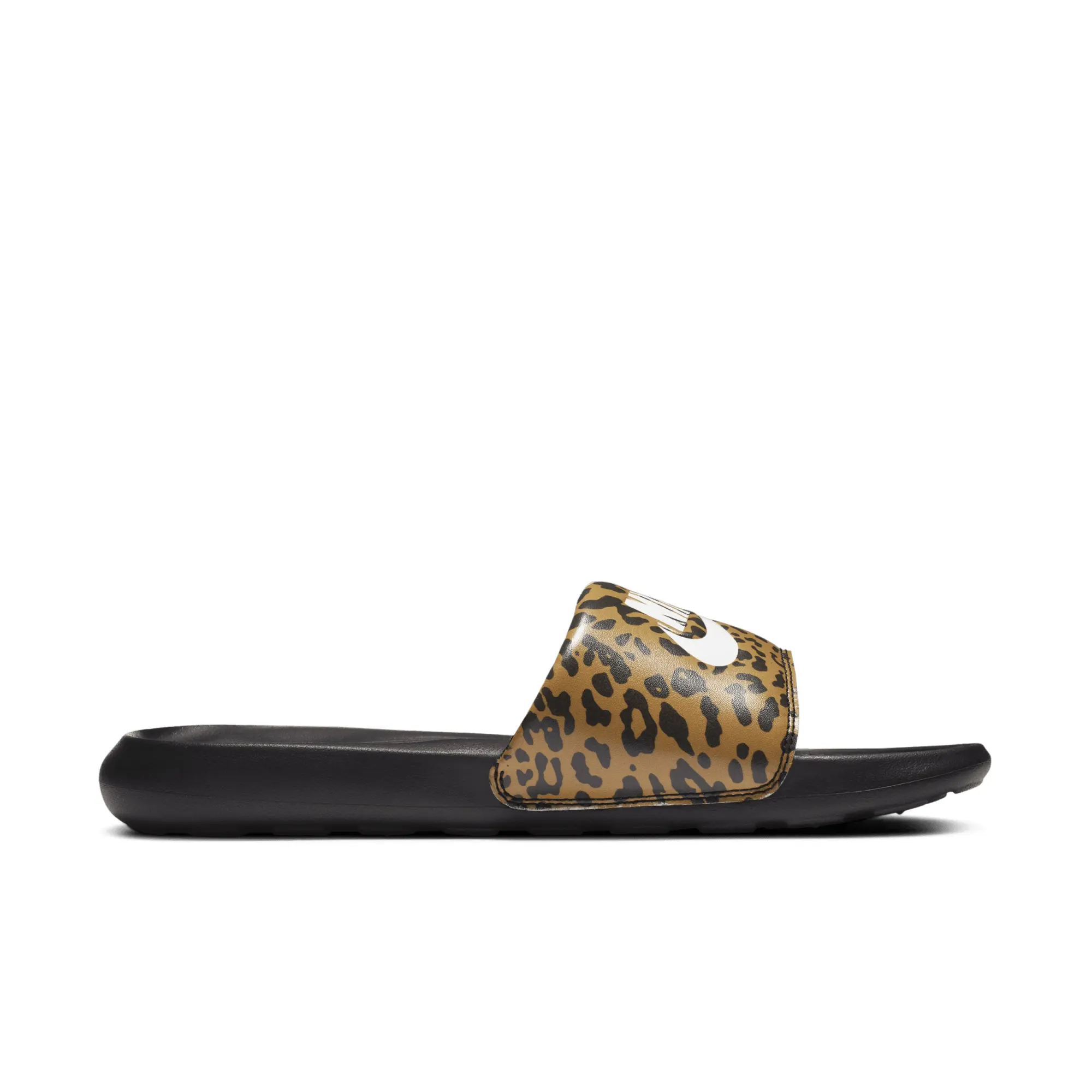 Nike Victori Slide In Brown Leopard Print