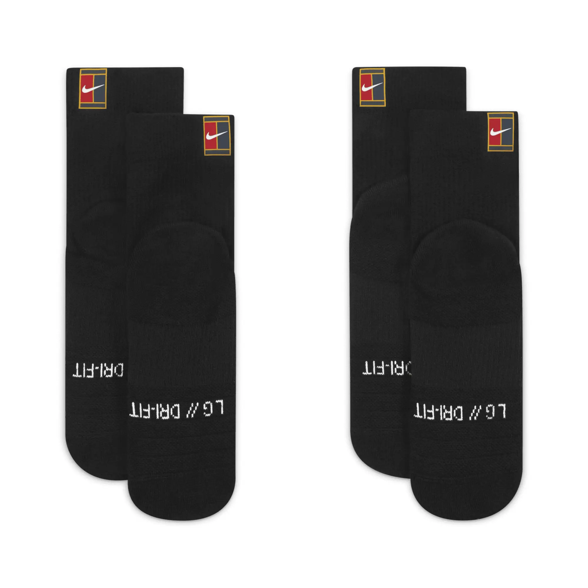 Nike Court Multiplier Max Sports Socks 2 Pack - Black, White