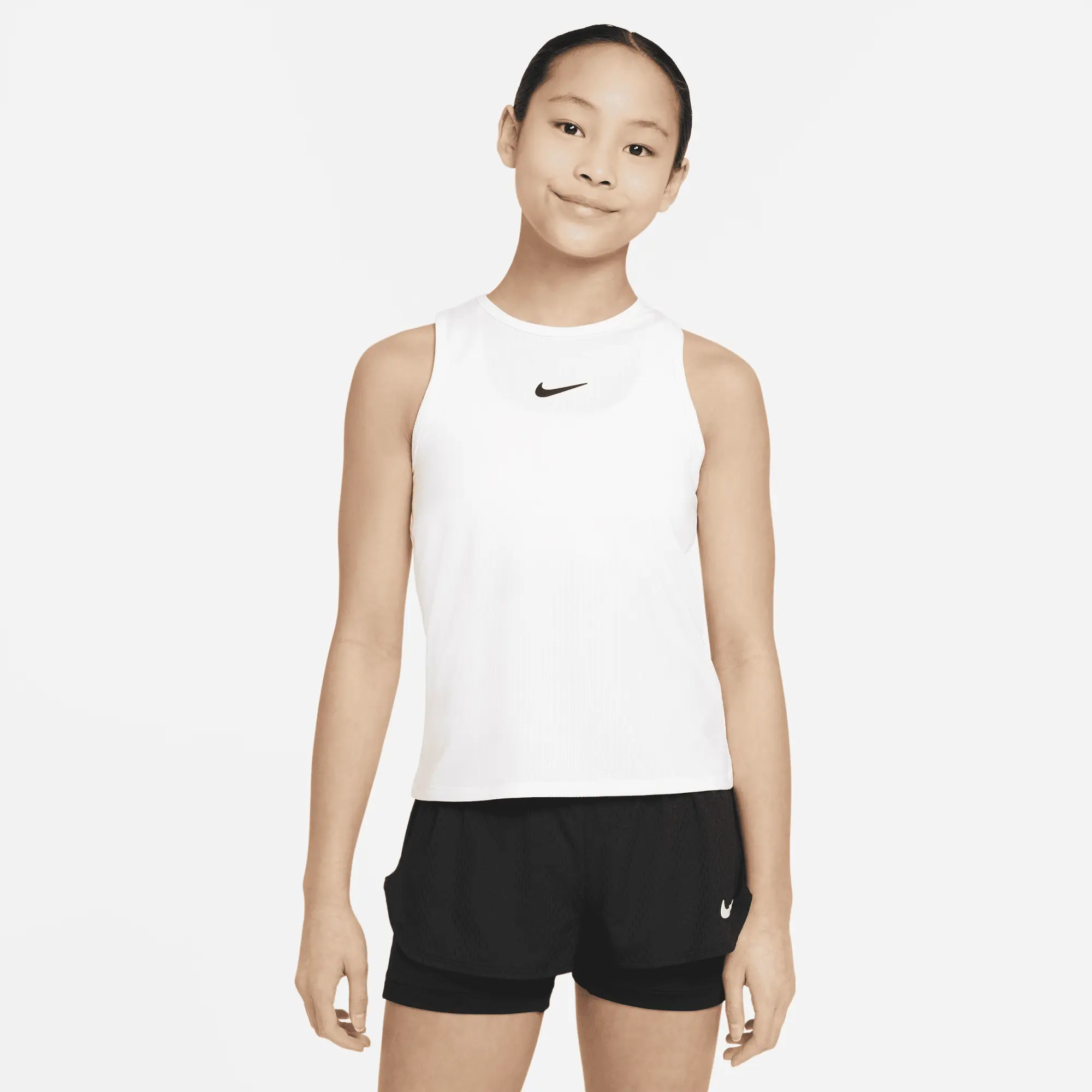 Nike Victory Older Kids' (Girls') Dri-FIT Tennis Tank Top - White - Recycled Polyester Minimum