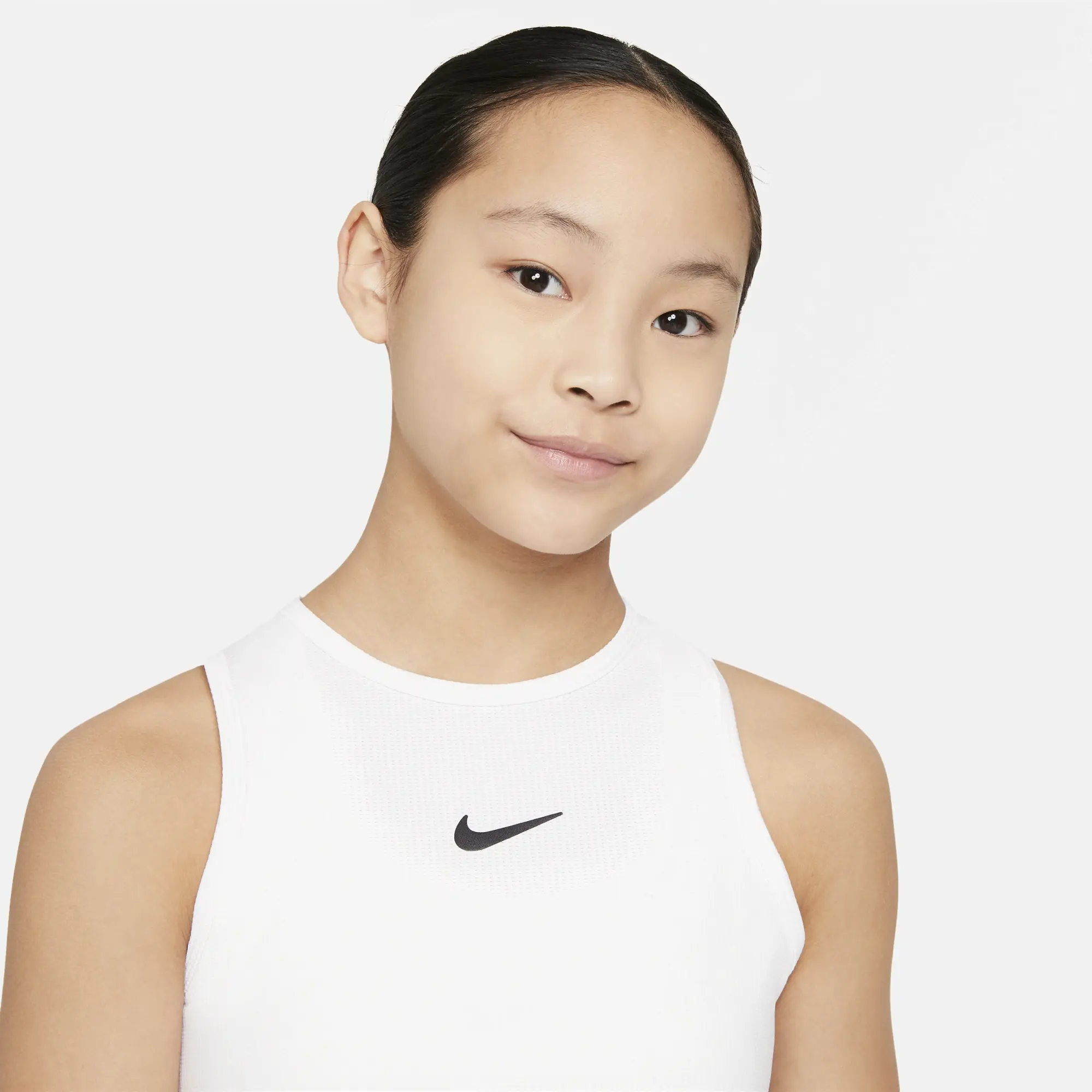 Nike Victory Older Kids' (Girls') Dri-FIT Tennis Tank Top - White - Recycled Polyester Minimum