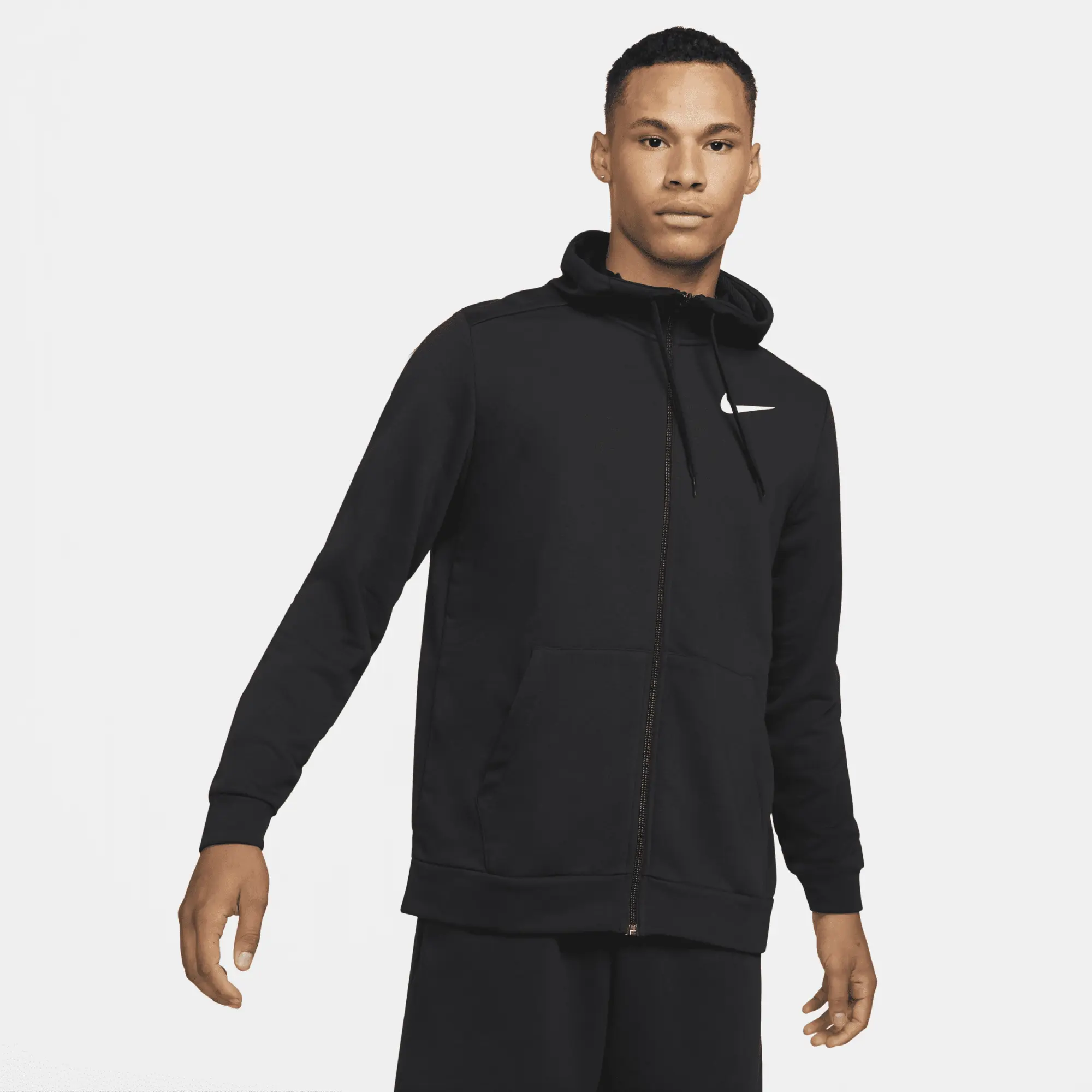 Nike Dry Men's Dri-FIT Hooded Fitness Full-Zip Hoodie - Black - Cotton/Polyester