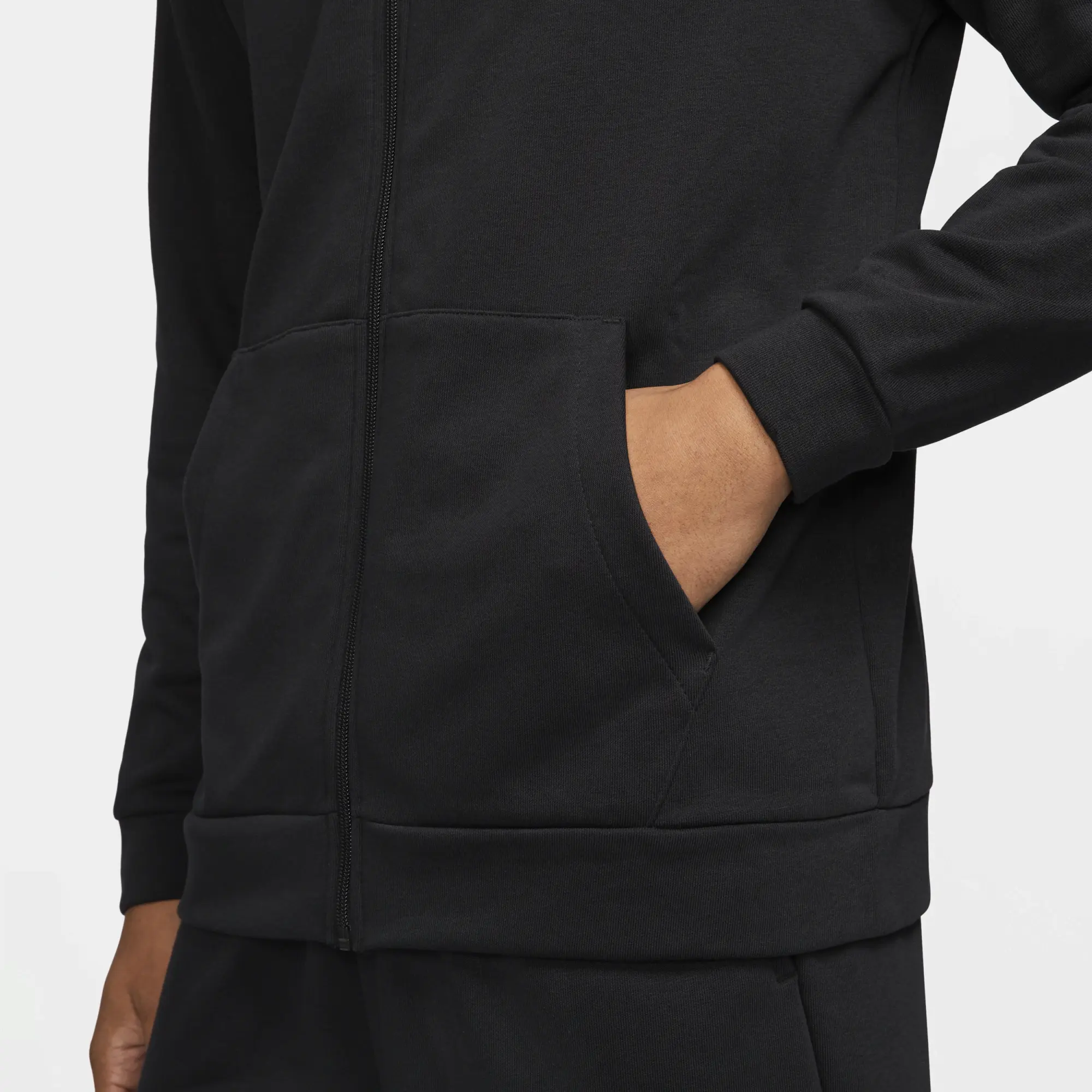 Nike Dry Men's Dri-FIT Hooded Fitness Full-Zip Hoodie - Black - Cotton/Polyester