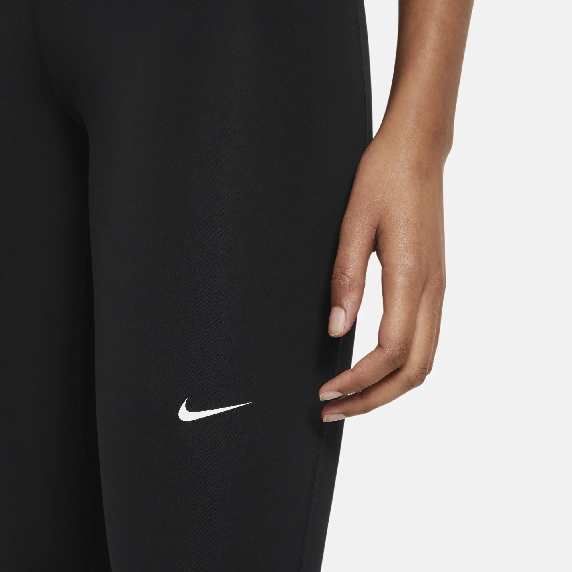 Nike Pro Women's Mid-Rise Mesh-Panelled Leggings - Black - Polyester/Elastane