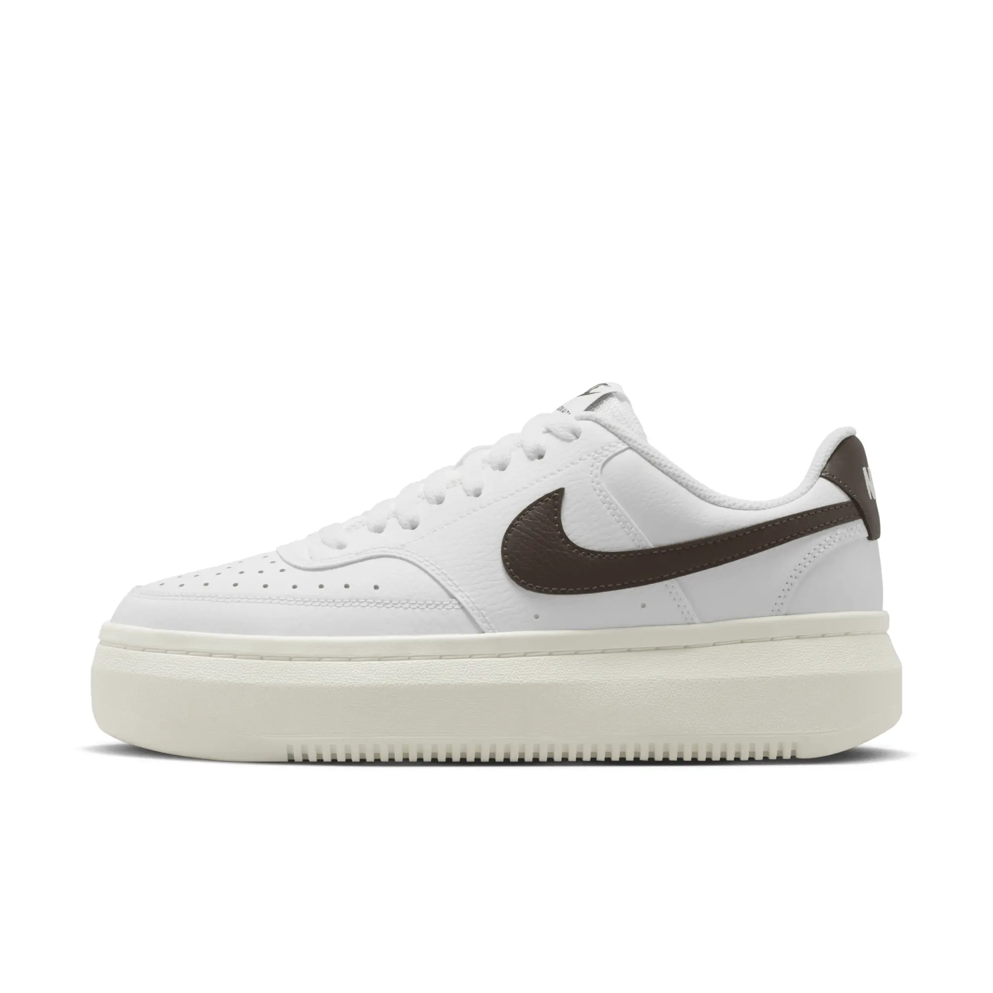 Nike court vision alta trainers in white & brown