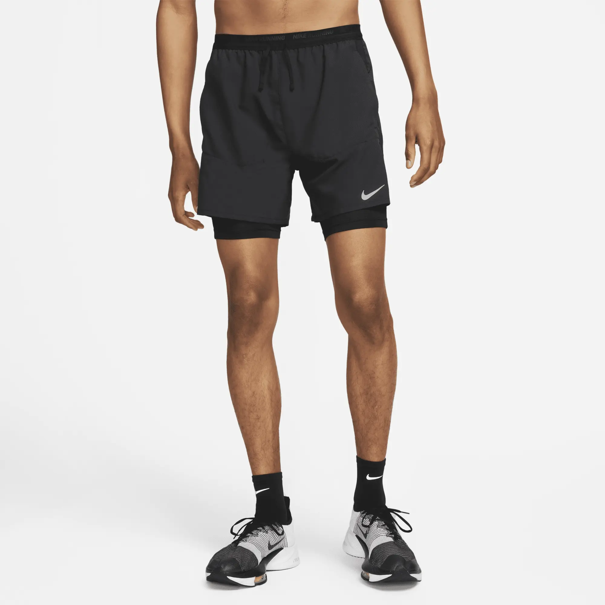 Nike Dri-Fit Stride Hybrid 5in 2in1 Running Shorts Men - Black, Grey