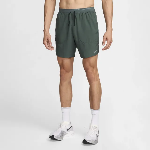 Nike Stride Men s Dri FIT 18cm approx. Brief Lined Running Shorts Green Recycled Polyester Minimum DM4761 338 FOOTY.COM