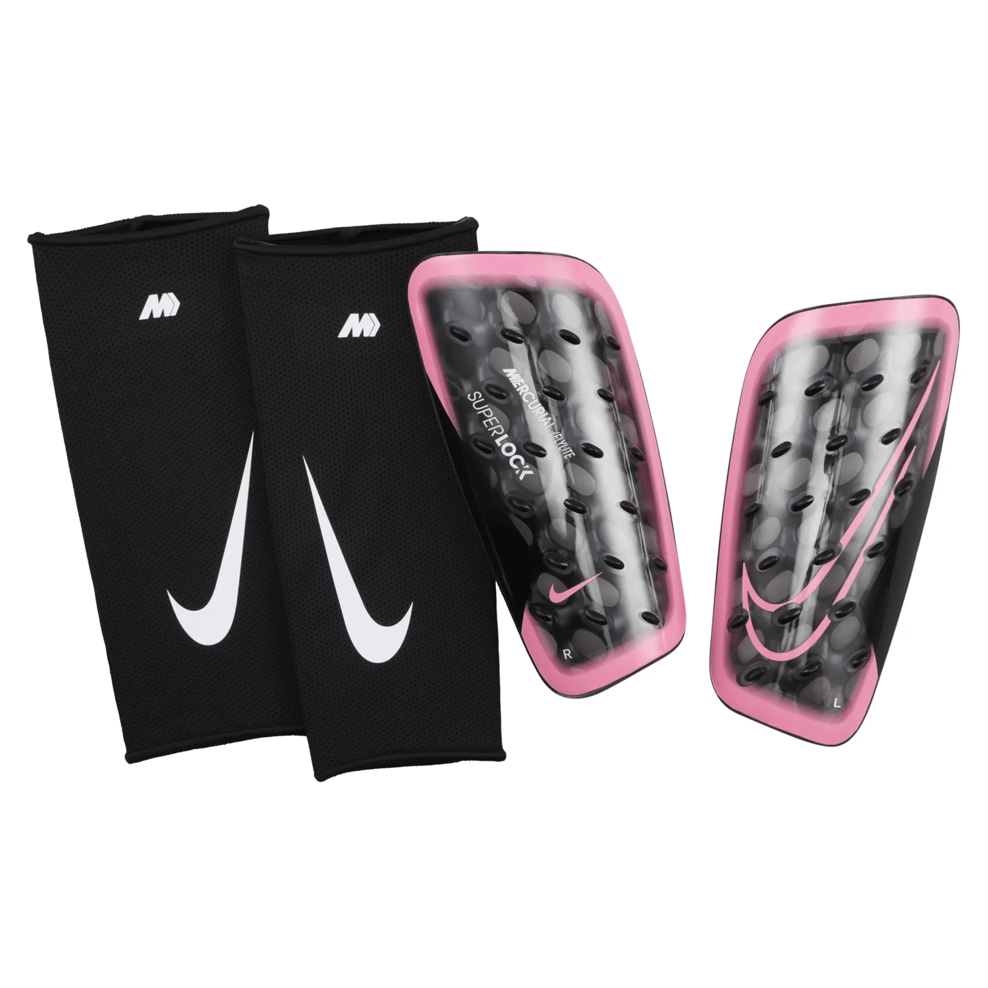 Nike Shin Pads Mercurial Flylite Superlock Mad Brilliance - ['Pink', 'Black']