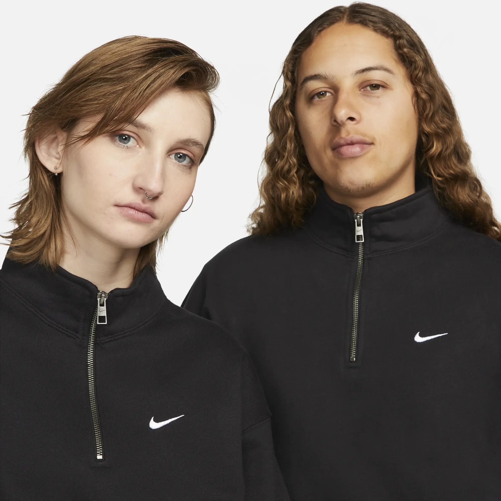 Nike Solo Swoosh Men's 1/4-Zip Top - Black - Fleece