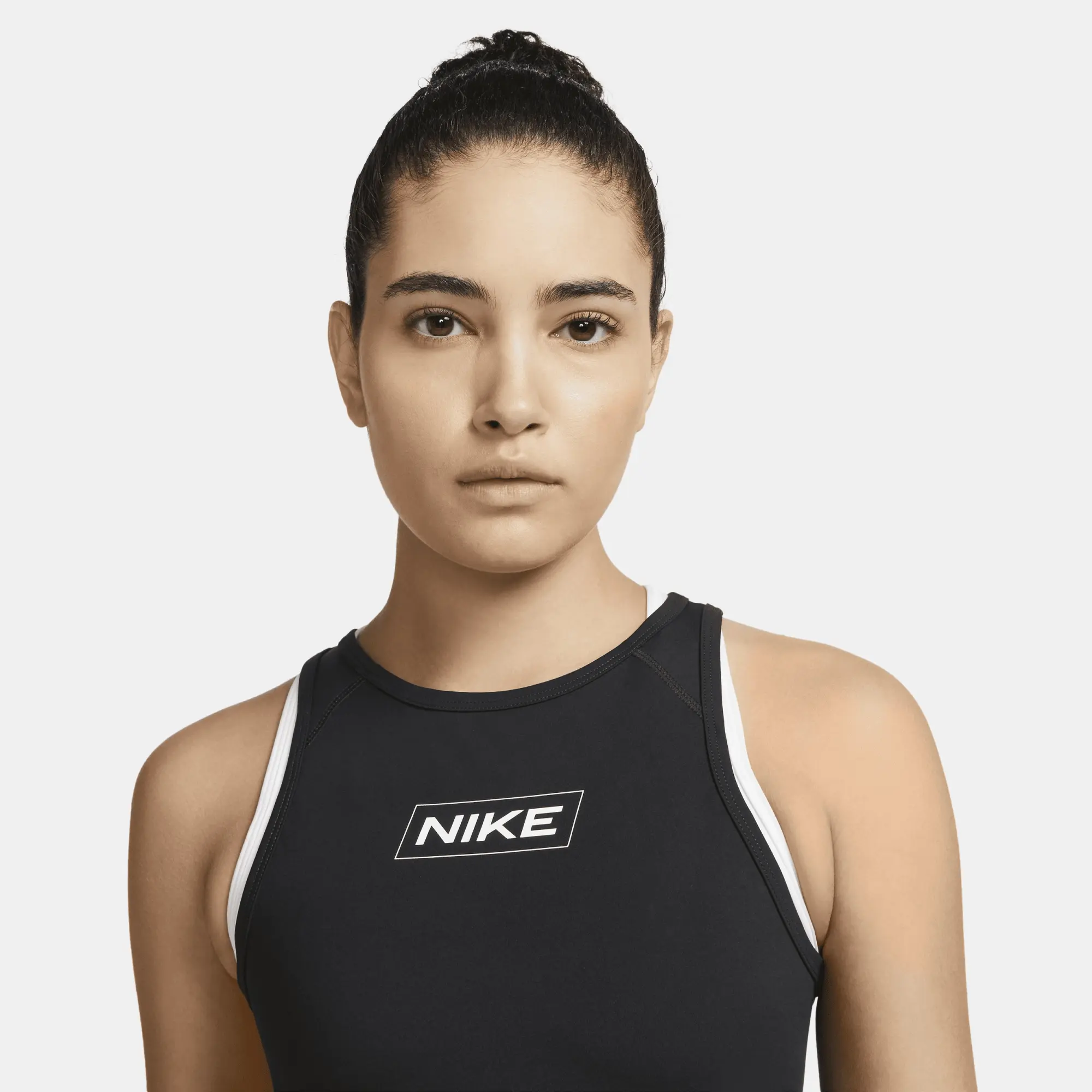 Nike Pro Dri-FIT Women's Graphic Crop Tank Top - Black - Polyester/Elastane