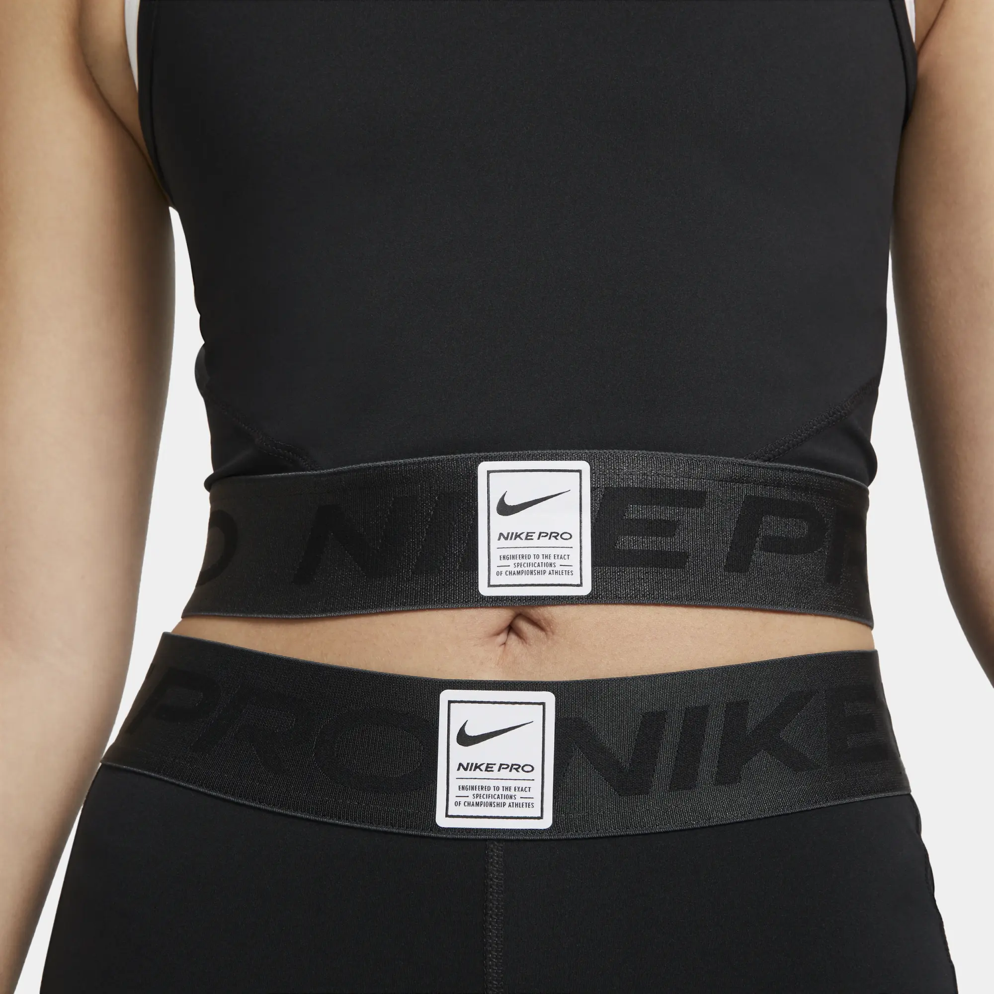 Nike Pro Dri-FIT Women's Graphic Crop Tank Top - Black - Polyester/Elastane