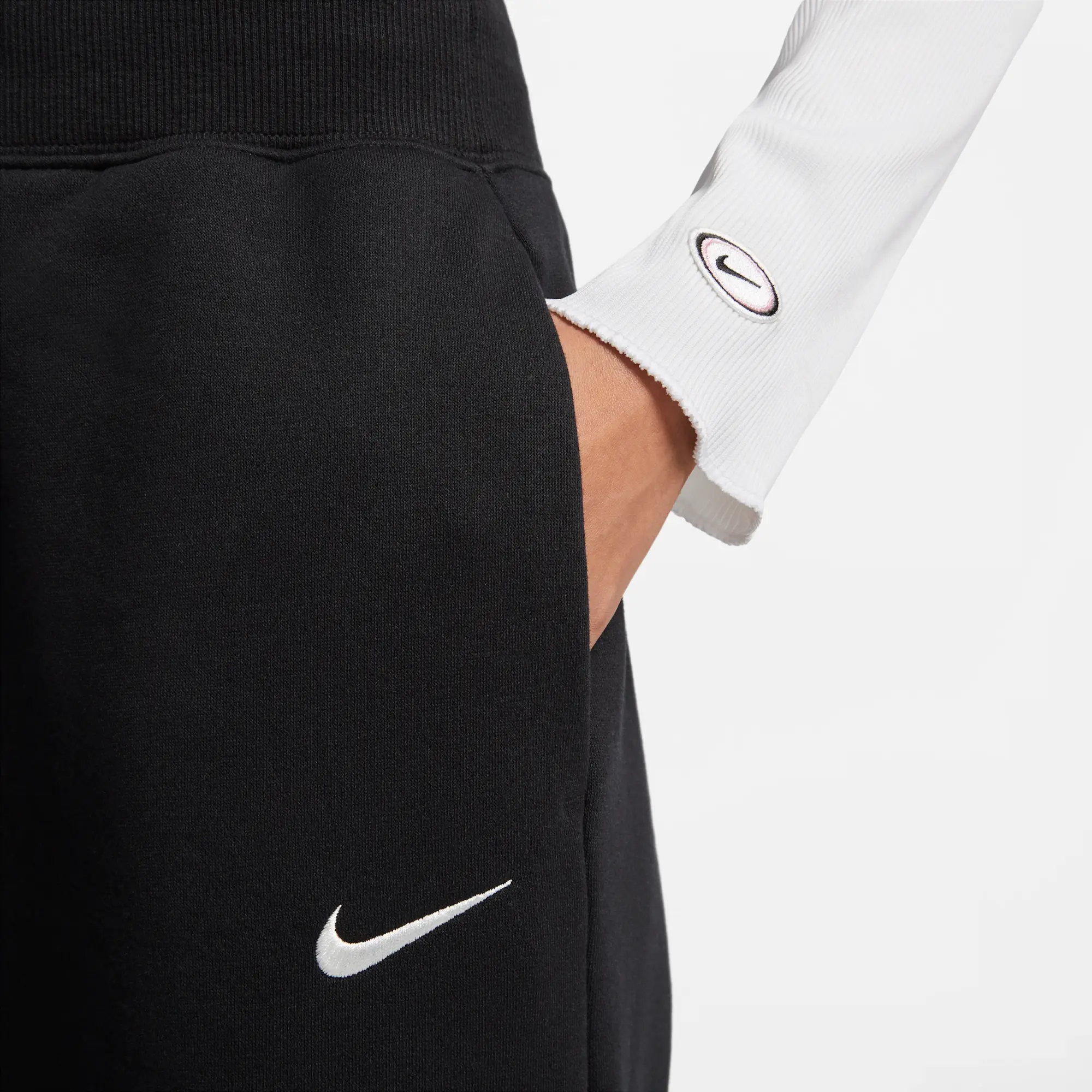Nike Sportswear Phoenix Fleece Women's High-Waisted Wide-Leg Tracksuit Bottoms - Black - Cotton/Polyester