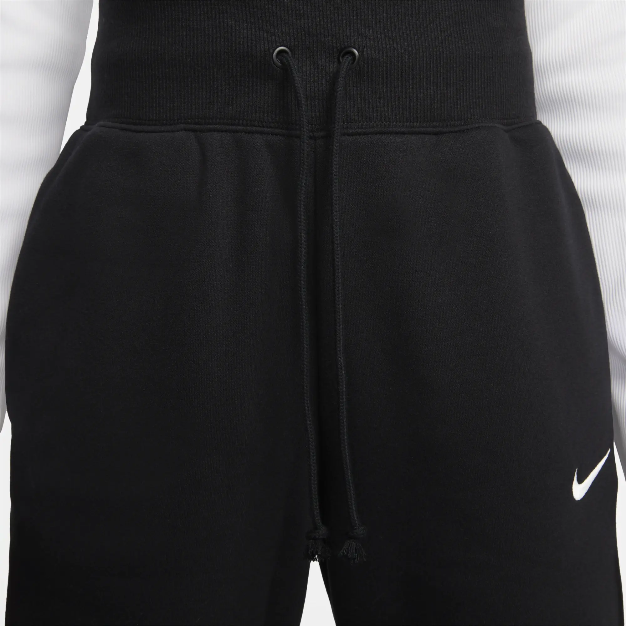 Nike Phoenix Fleece Wide Leg Joggers - Black - Womens